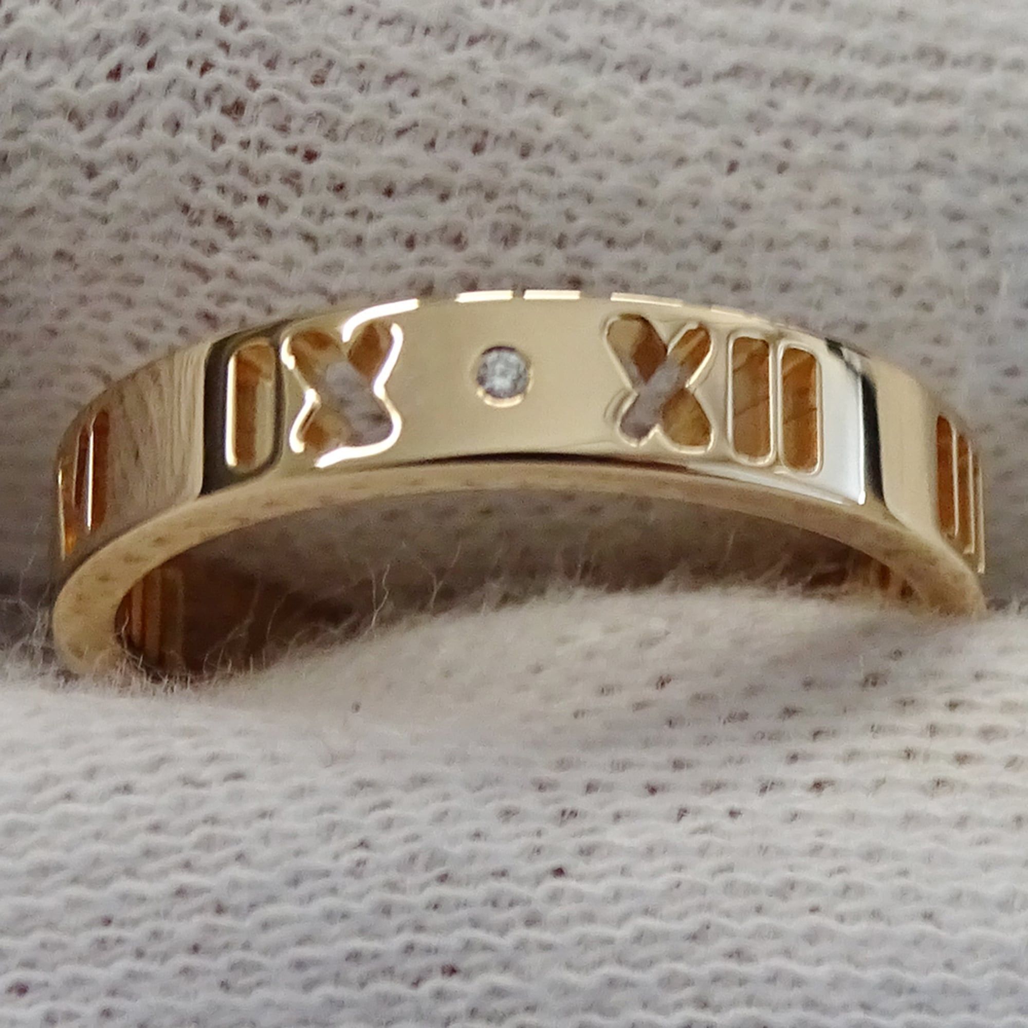 Tiffany & Co. Tiffany & Co. Women's Atlas Pierced Ring, 750PG, 4-Piece Diamond, Pink Gold, Polished Size ONE SIZE - 6 Thumbnail