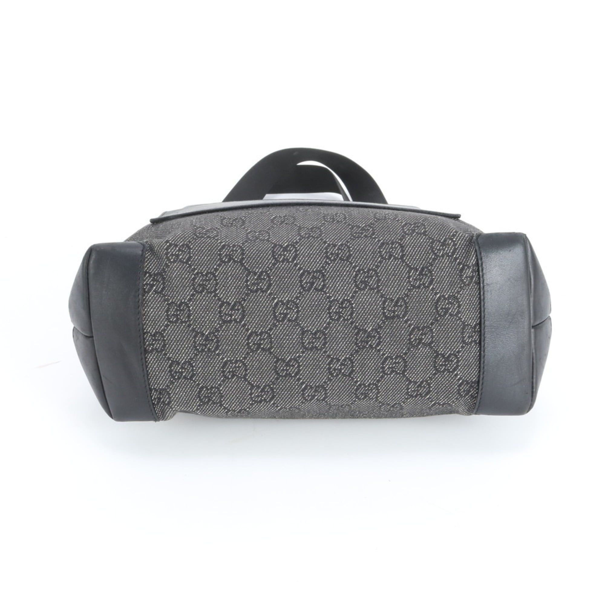 Gucci GG Canvas 28893 Leather Tote Bag Shoulder Handbag Black Women's