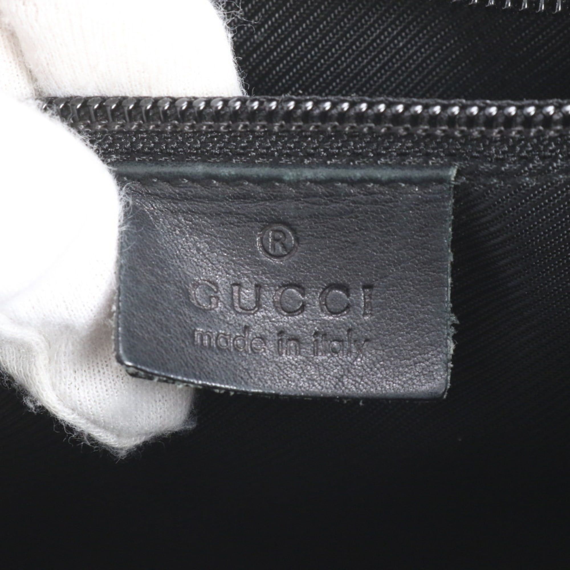 Gucci GG Canvas 28893 Leather Tote Bag Shoulder Handbag Black Women's