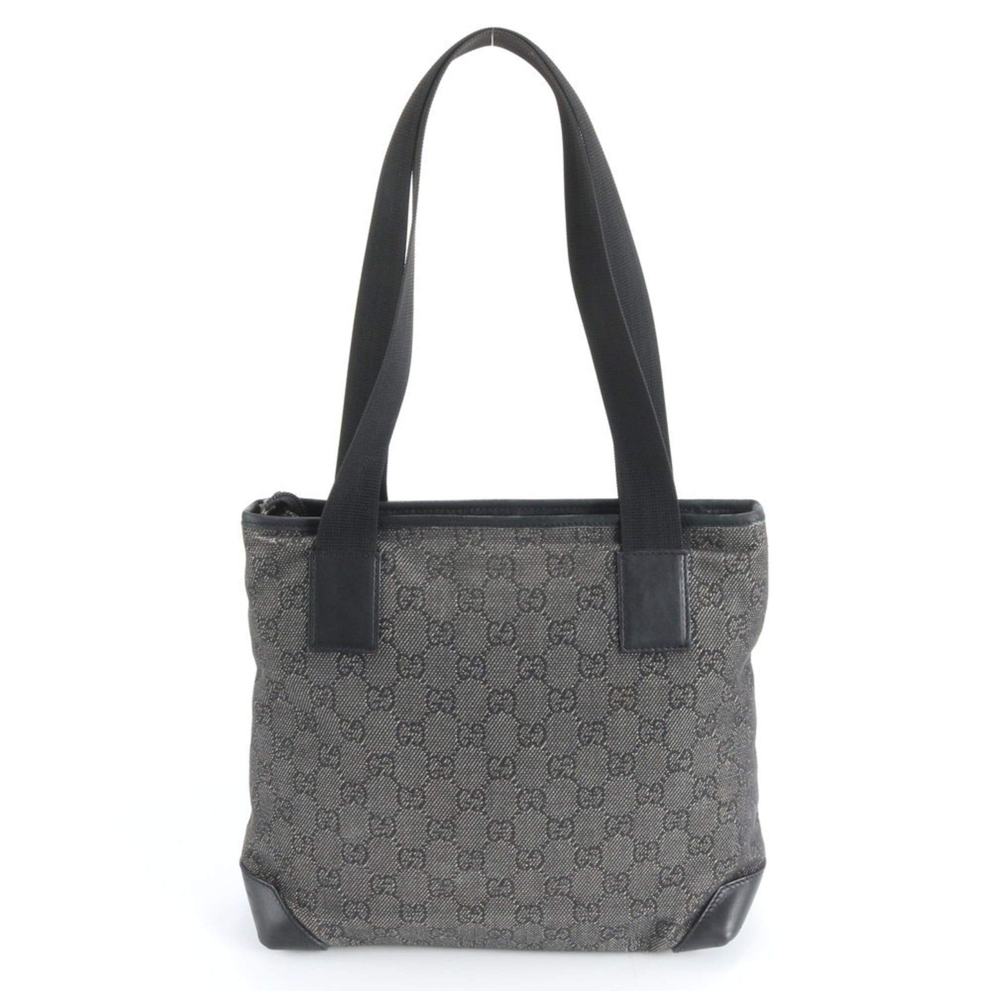 Gucci GG Canvas 28893 Leather Tote Bag Shoulder Handbag Black Women's