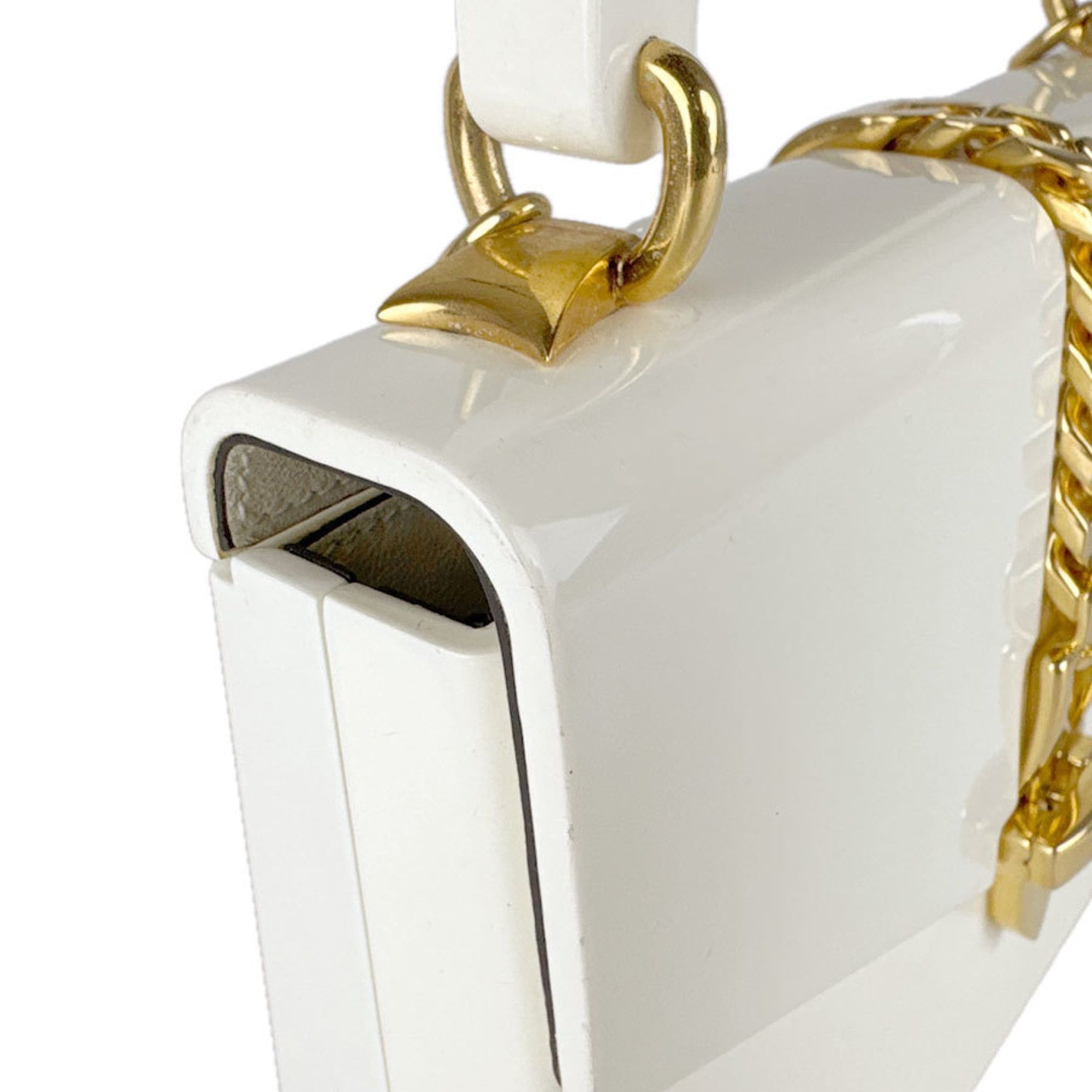 Gucci Gucci Sylvie 1969 handbag/shoulder bag in acrylic and metal, ivory, women's, 589482, free shipping, z8898 Size ONE SIZE - 6 Thumbnail