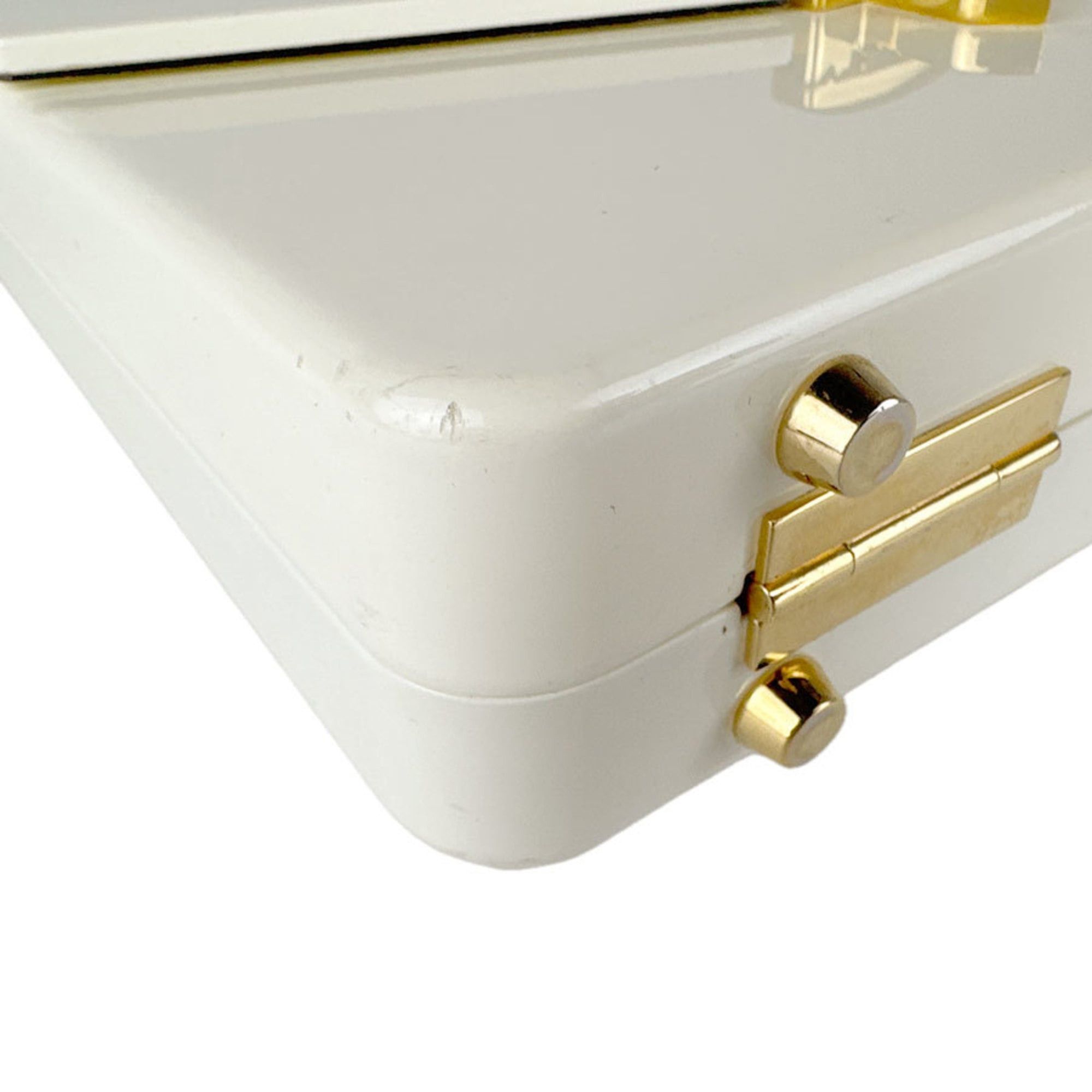 Gucci Gucci Sylvie 1969 handbag/shoulder bag in acrylic and metal, ivory, women's, 589482, free shipping, z8898 Size ONE SIZE - 8 Thumbnail