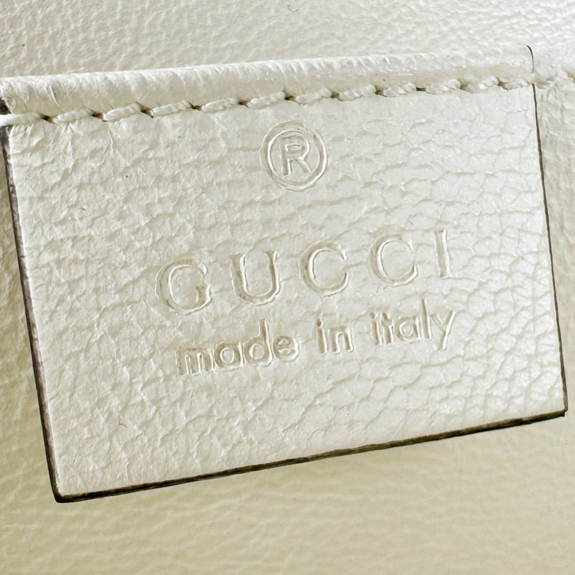 Gucci Gucci Sylvie 1969 handbag/shoulder bag in acrylic and metal, ivory, women's, 589482, free shipping, z8898 Size ONE SIZE - 12 Thumbnail