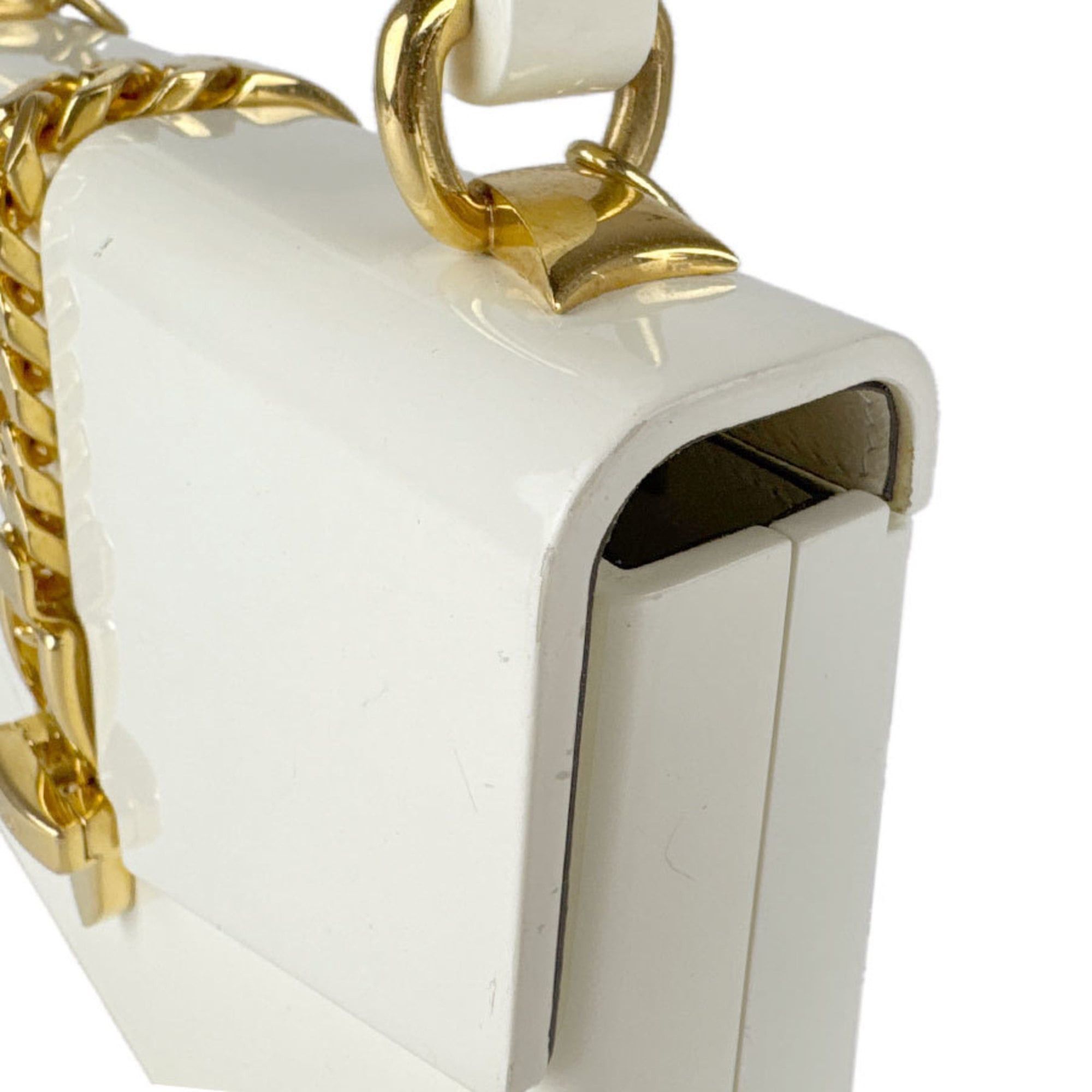 Gucci Gucci Sylvie 1969 handbag/shoulder bag in acrylic and metal, ivory, women's, 589482, free shipping, z8898 Size ONE SIZE - 7 Thumbnail