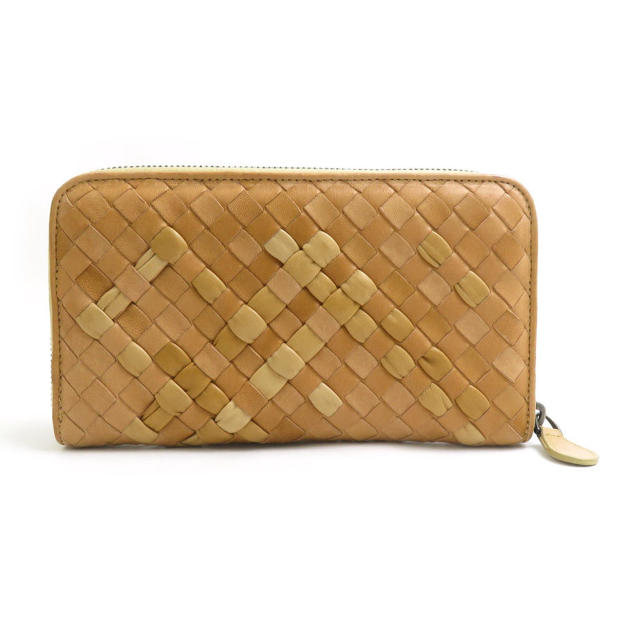 Bottega Veneta Bottega Veneta round zip long wallet in light brown intrecciato leather for men and women. Free shipping. h32011a Size ONE SIZE - 2 Thumbnail