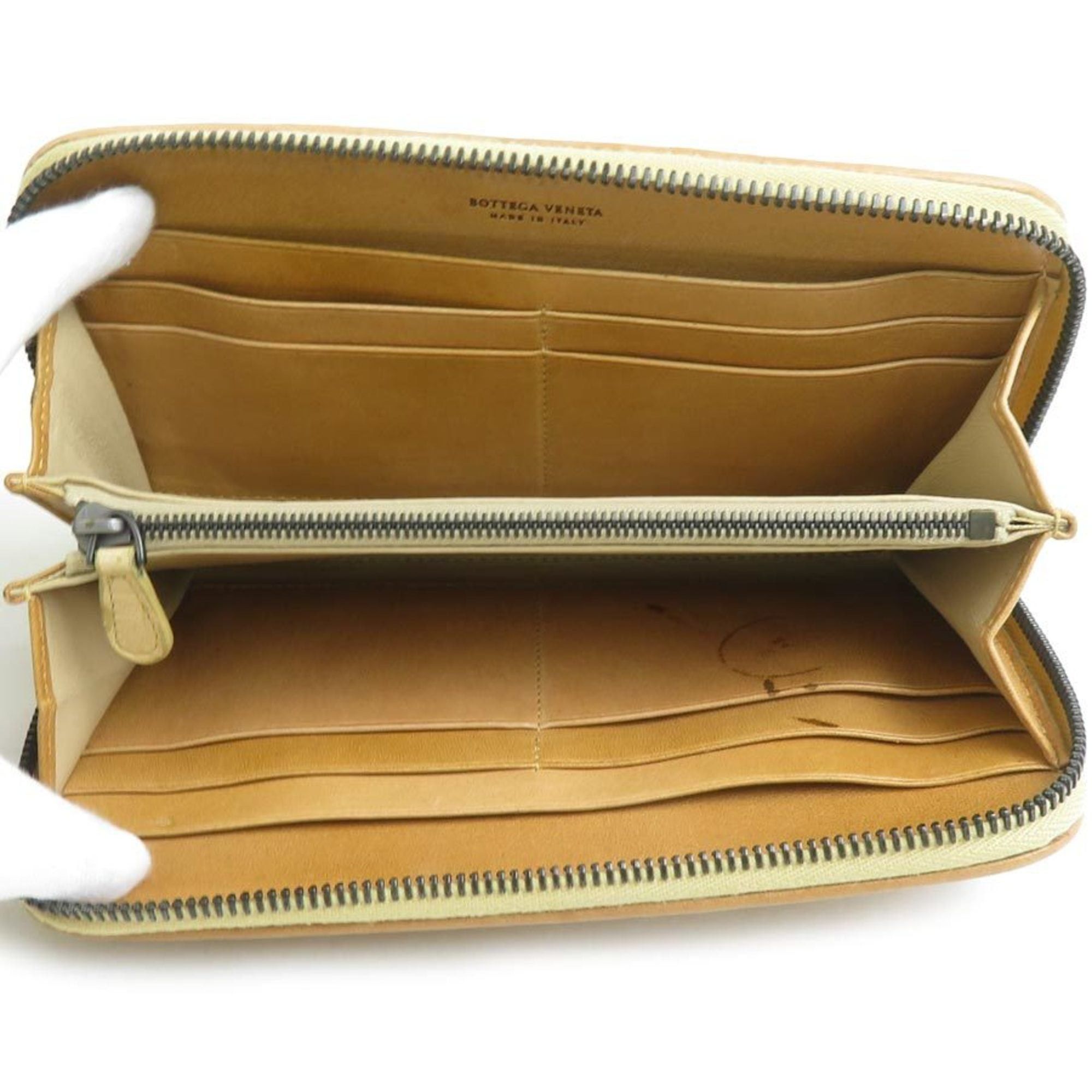 Bottega Veneta Bottega Veneta round zip long wallet in light brown intrecciato leather for men and women. Free shipping. h32011a Size ONE SIZE - 3 Thumbnail