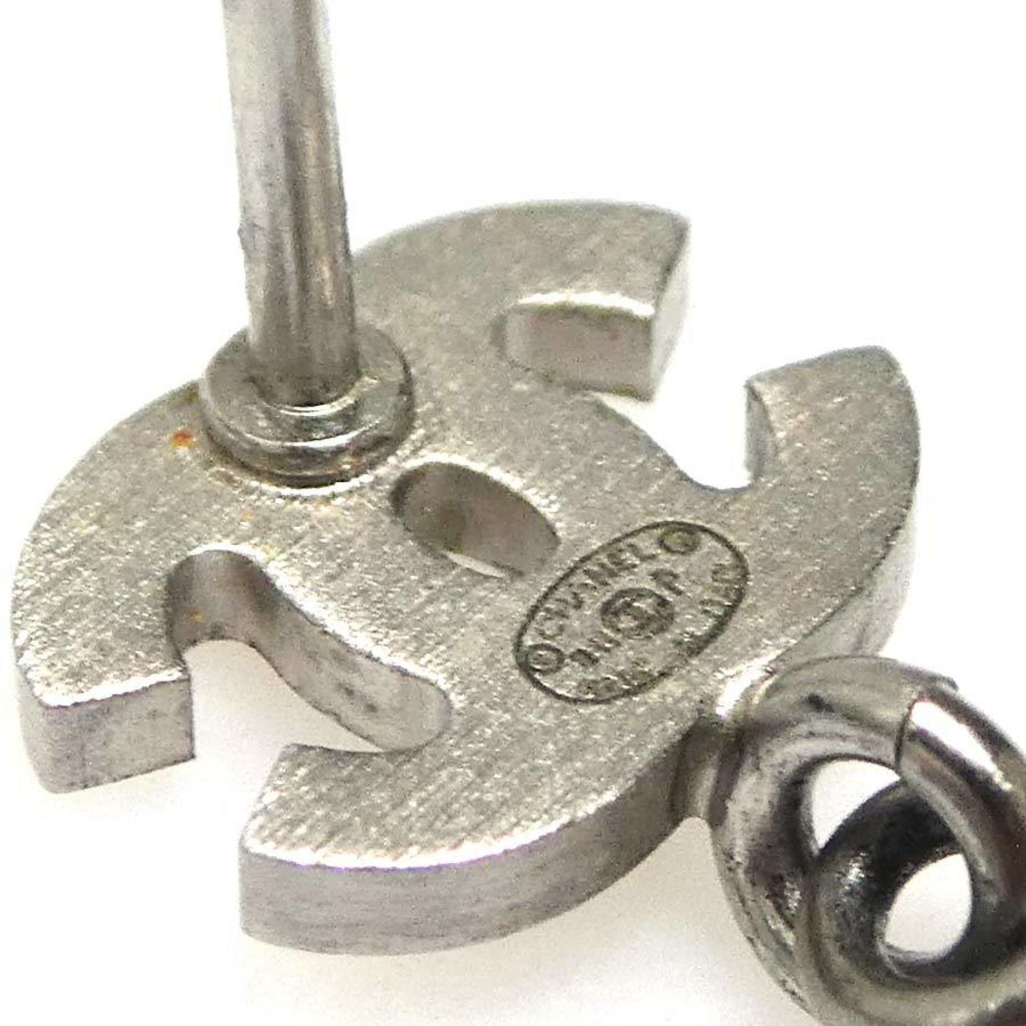 Chanel CHANEL Metal Rhinestone Earrings, Silver, Women's, Free Shipping, H32005k Size ONE SIZE - 8 Thumbnail