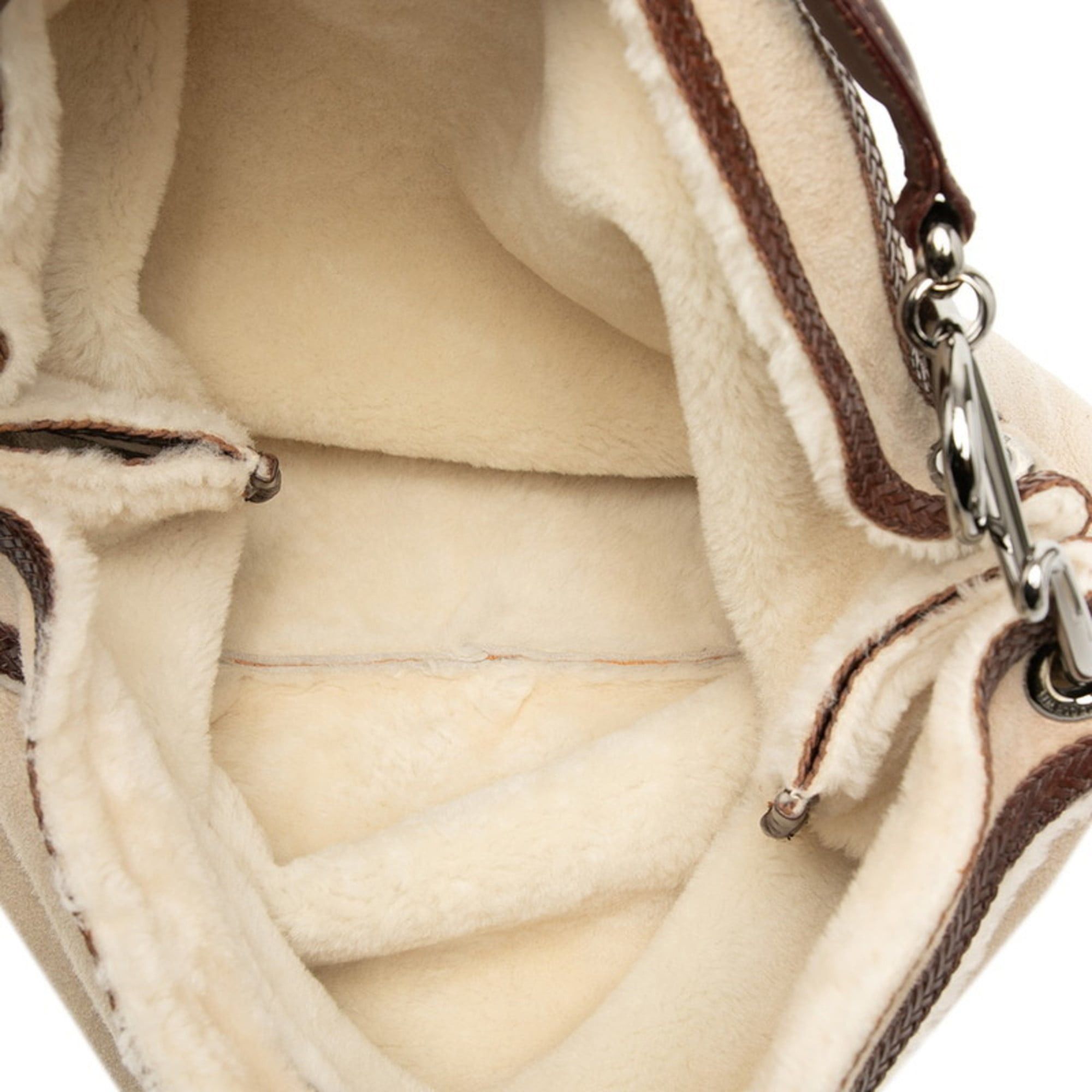 Loewe LOEWE One-Shoulder Shoulder Bag in Beige and Brown Mouton Leather Fur for Women Size ONE SIZE - 4 Thumbnail