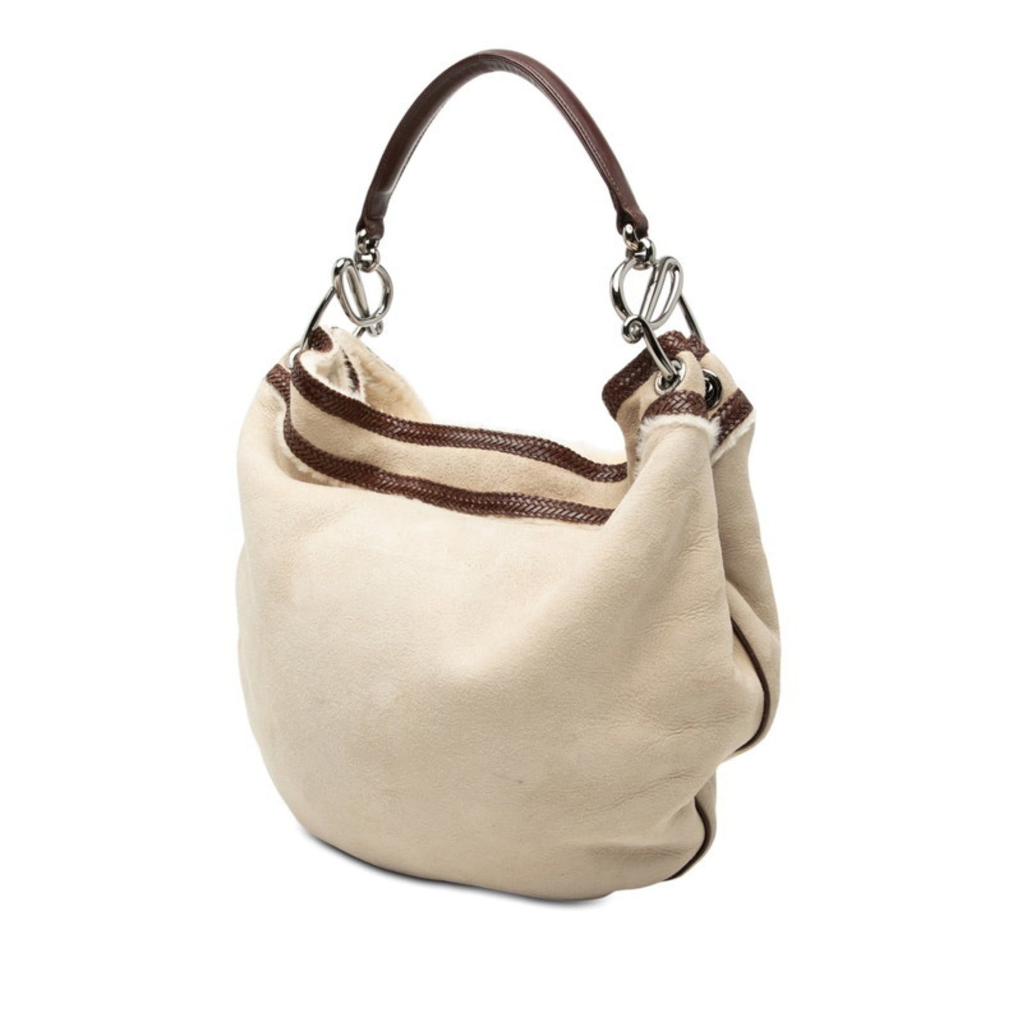 Loewe LOEWE One-Shoulder Shoulder Bag in Beige and Brown Mouton Leather Fur for Women Size ONE SIZE - 2 Thumbnail