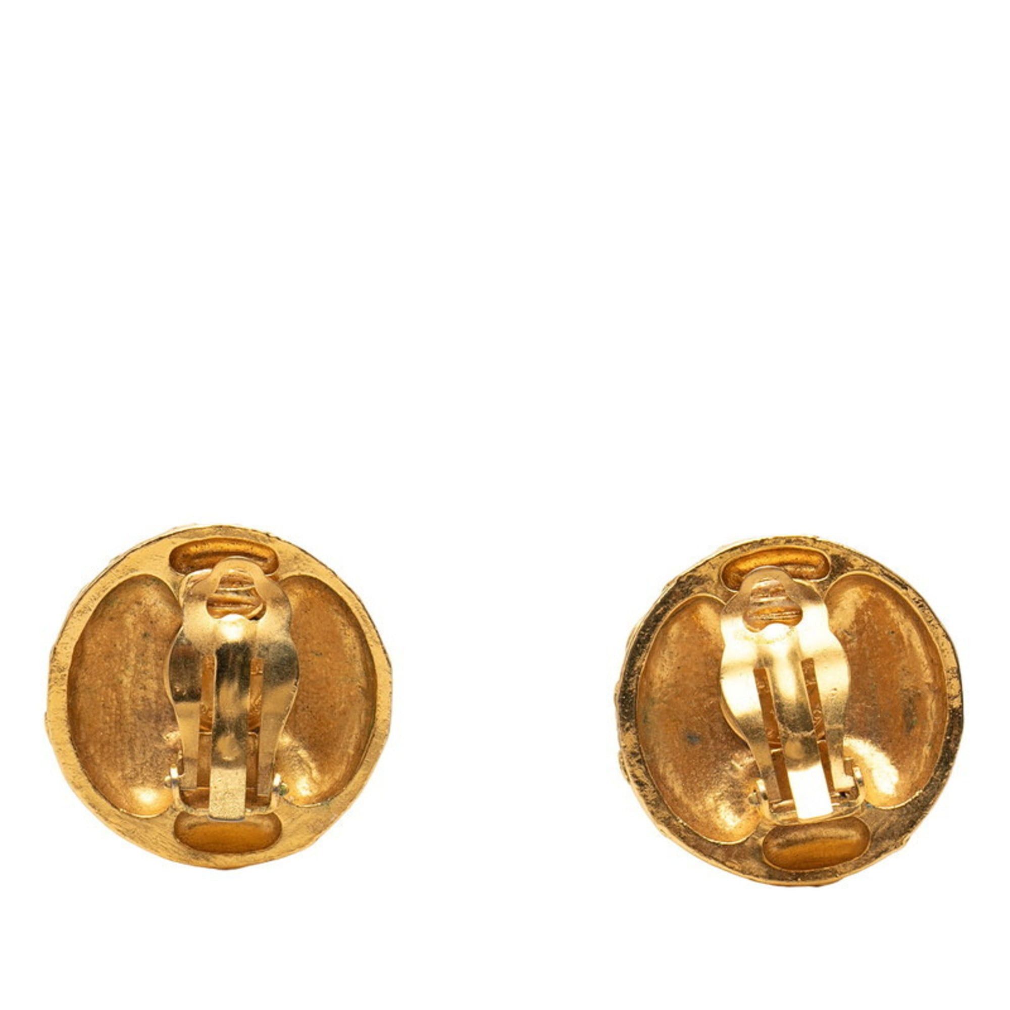 Chanel CHANEL Coco Mark Earrings, Gold Plated, Women's, Size ONE SIZE - 2 Thumbnail