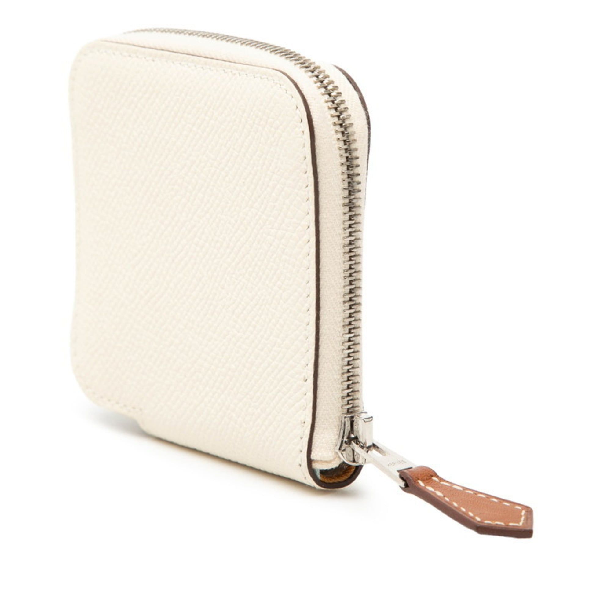 Hermes Hermès Azap Mini Silkin Wallet/Coin Case, Nata Ivory, Epsom Leather, Women's, HERMES Size ONE SIZE - 2 Thumbnail