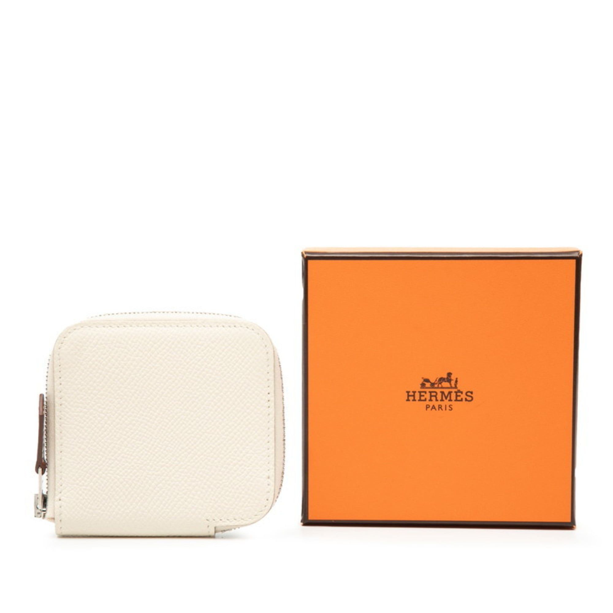 Hermes Hermès Azap Mini Silkin Wallet/Coin Case, Nata Ivory, Epsom Leather, Women's, HERMES Size ONE SIZE - 7 Thumbnail