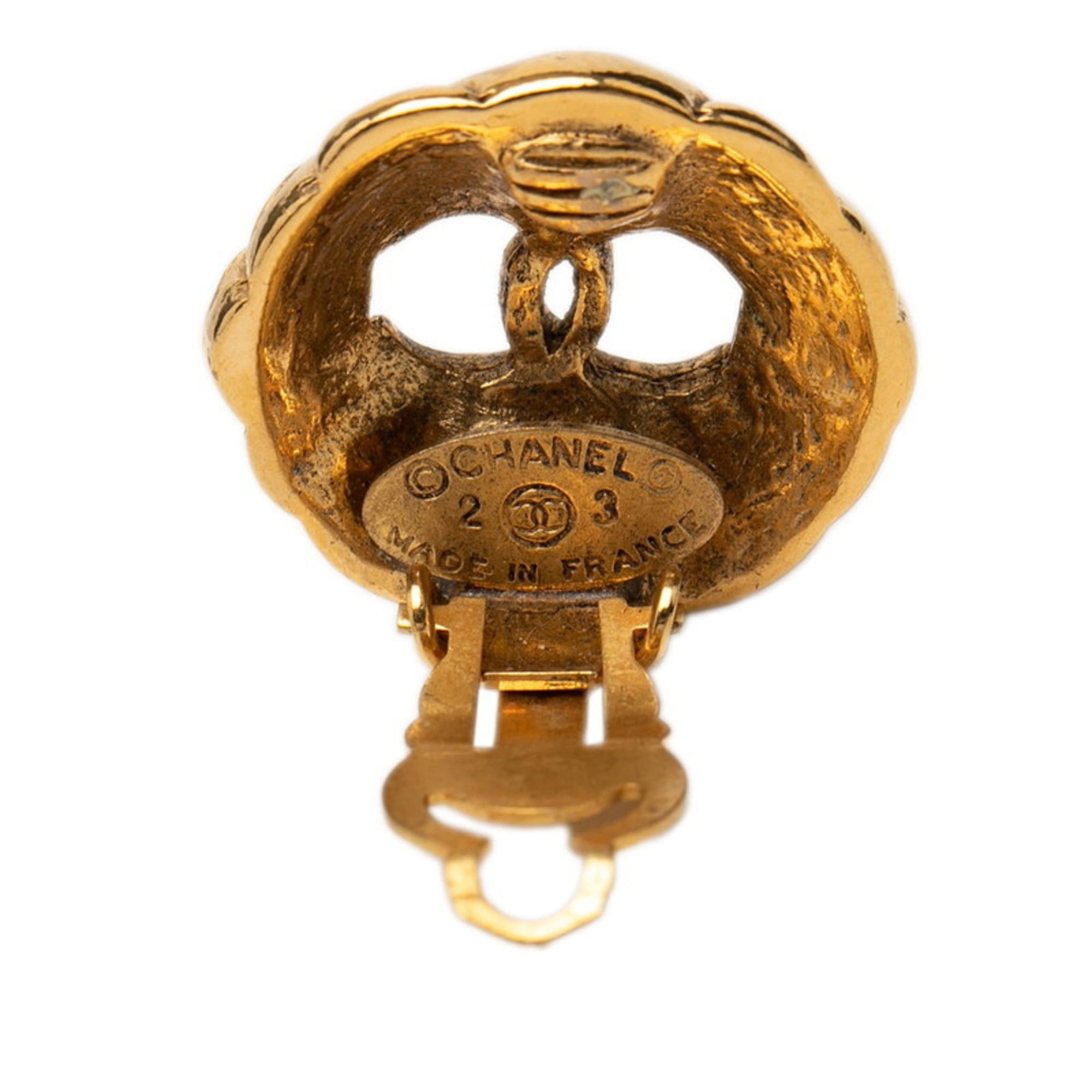 Chanel CHANEL Coco Mark Vintage Earrings, Gold Plated, Women's Size ONE SIZE - 3 Thumbnail