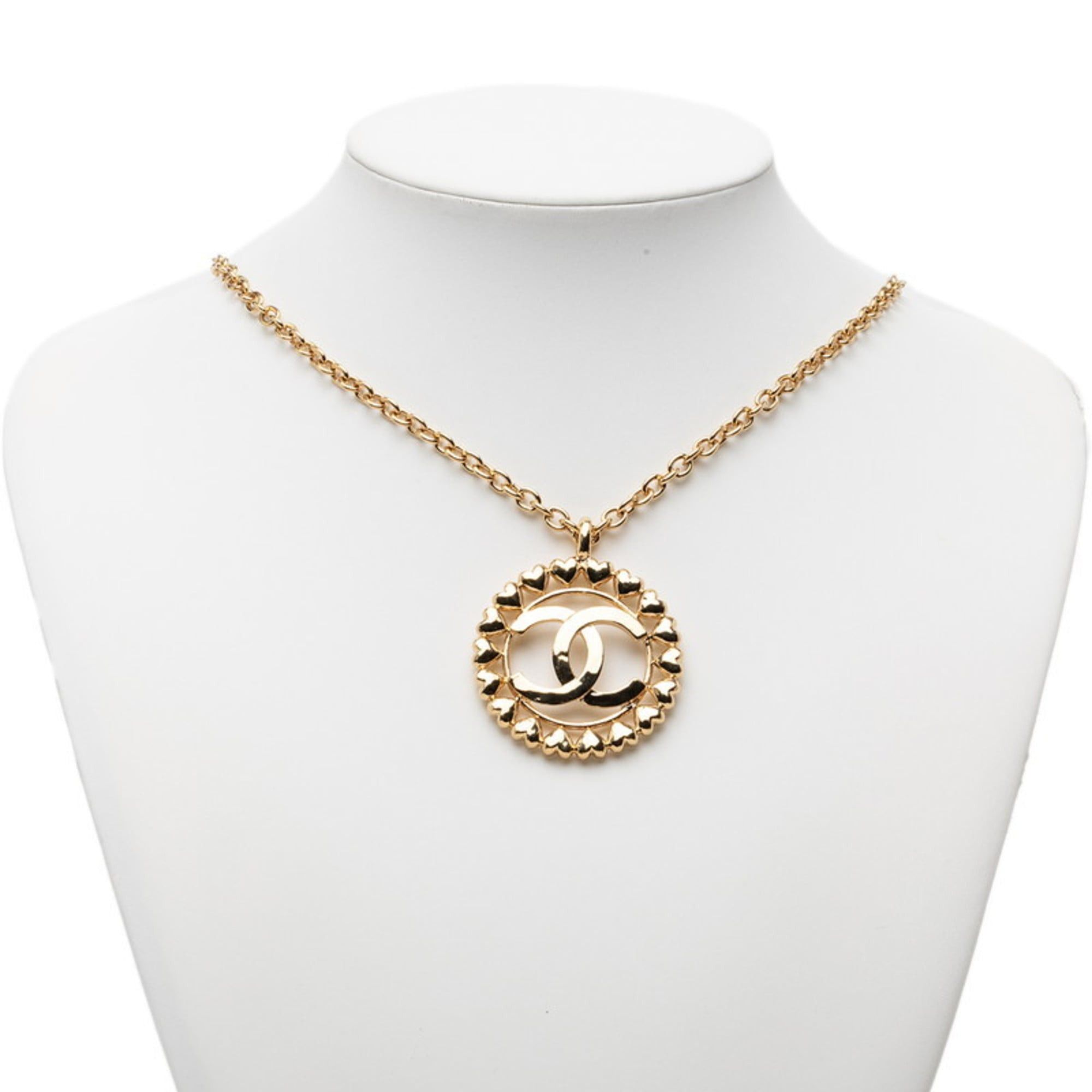 Chanel Chanel Coco Mark Heart Motif Necklace, Gold Plated, Women's, CHANEL Size ONE SIZE - 6 Thumbnail