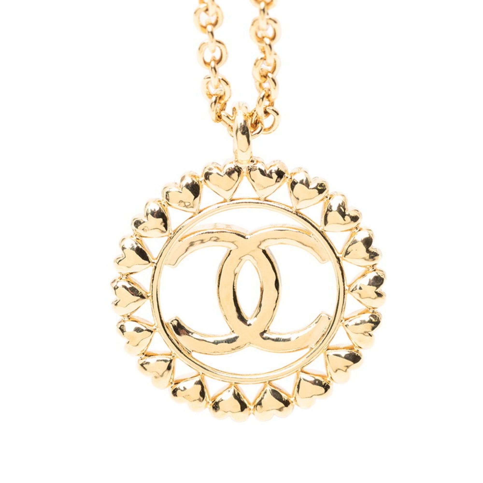 Chanel Chanel Coco Mark Heart Motif Necklace, Gold Plated, Women's, CHANEL Size ONE SIZE - 2 Thumbnail