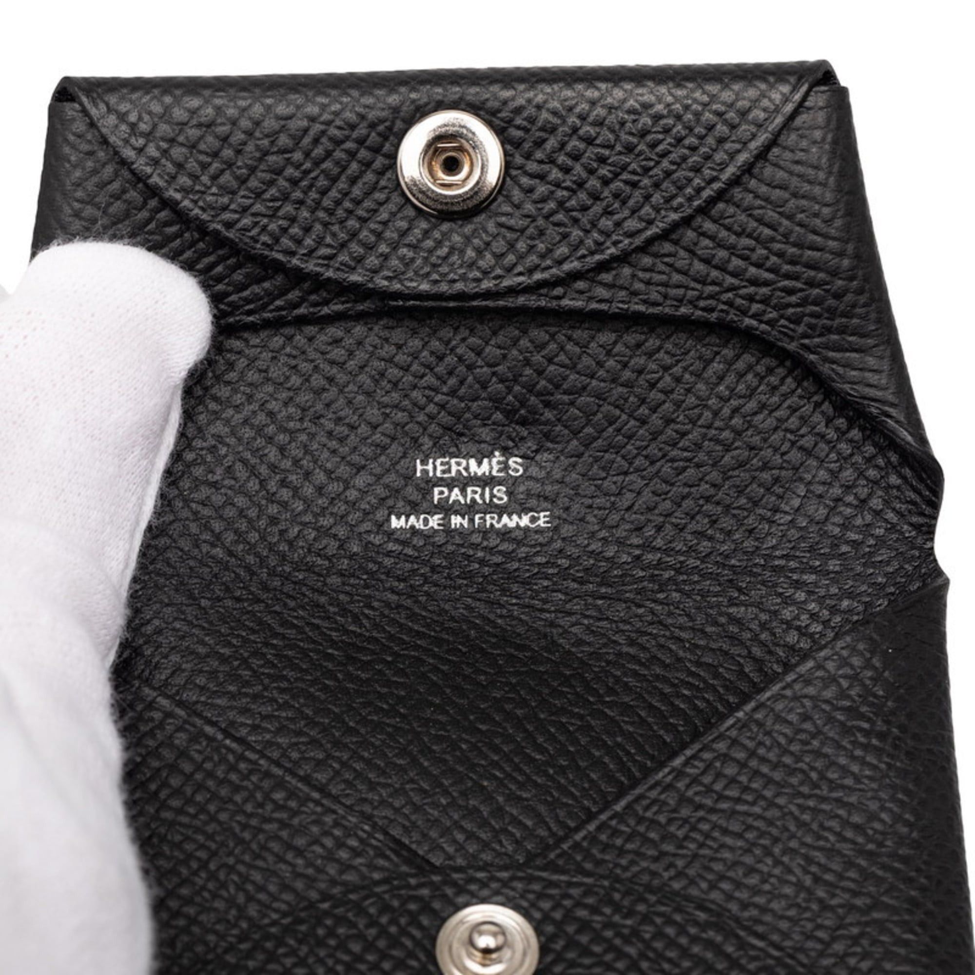 Hermes Hermès Bastia Wallet/Coin Purse Black Epsom Leather Women's HERMES Size ONE SIZE - 6 Thumbnail