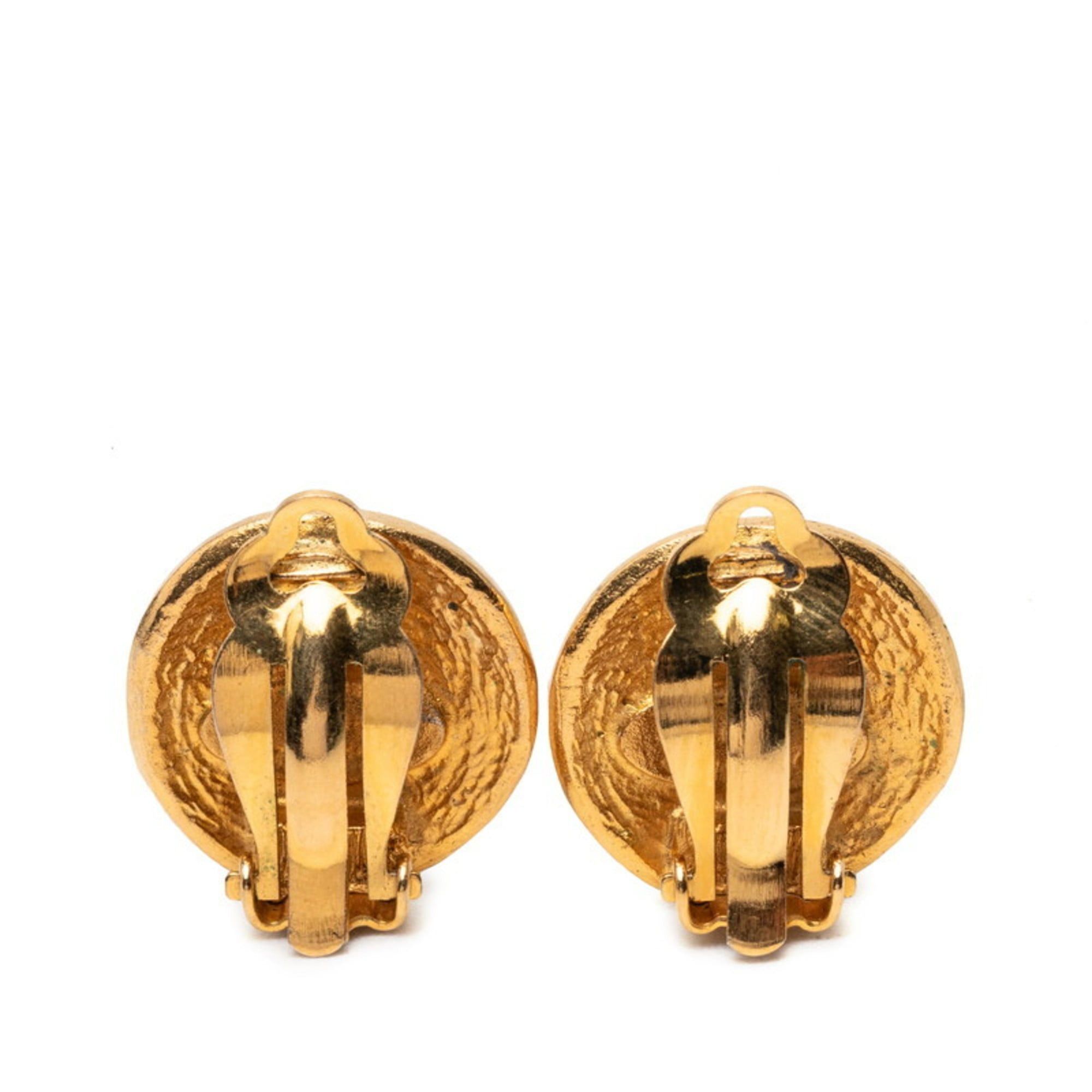 Chanel Vintage Chanel 31 RUE CAMBON Le Cambon logo earrings, gold plated, for women. Size ONE SIZE - 2 Thumbnail