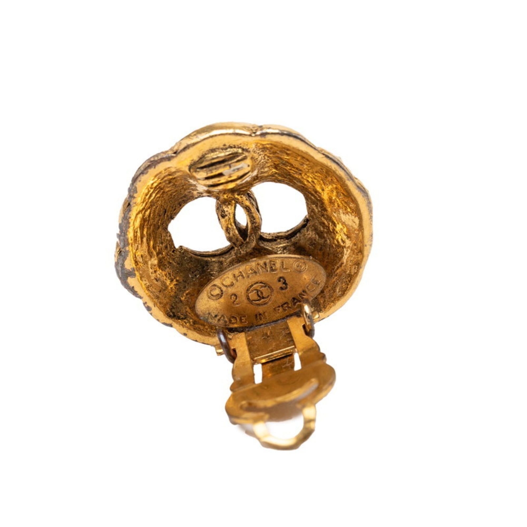 Chanel Vintage Chanel Coco Mark Earrings, Gold Plated, Women's, CHANEL Size ONE SIZE - 3 Thumbnail