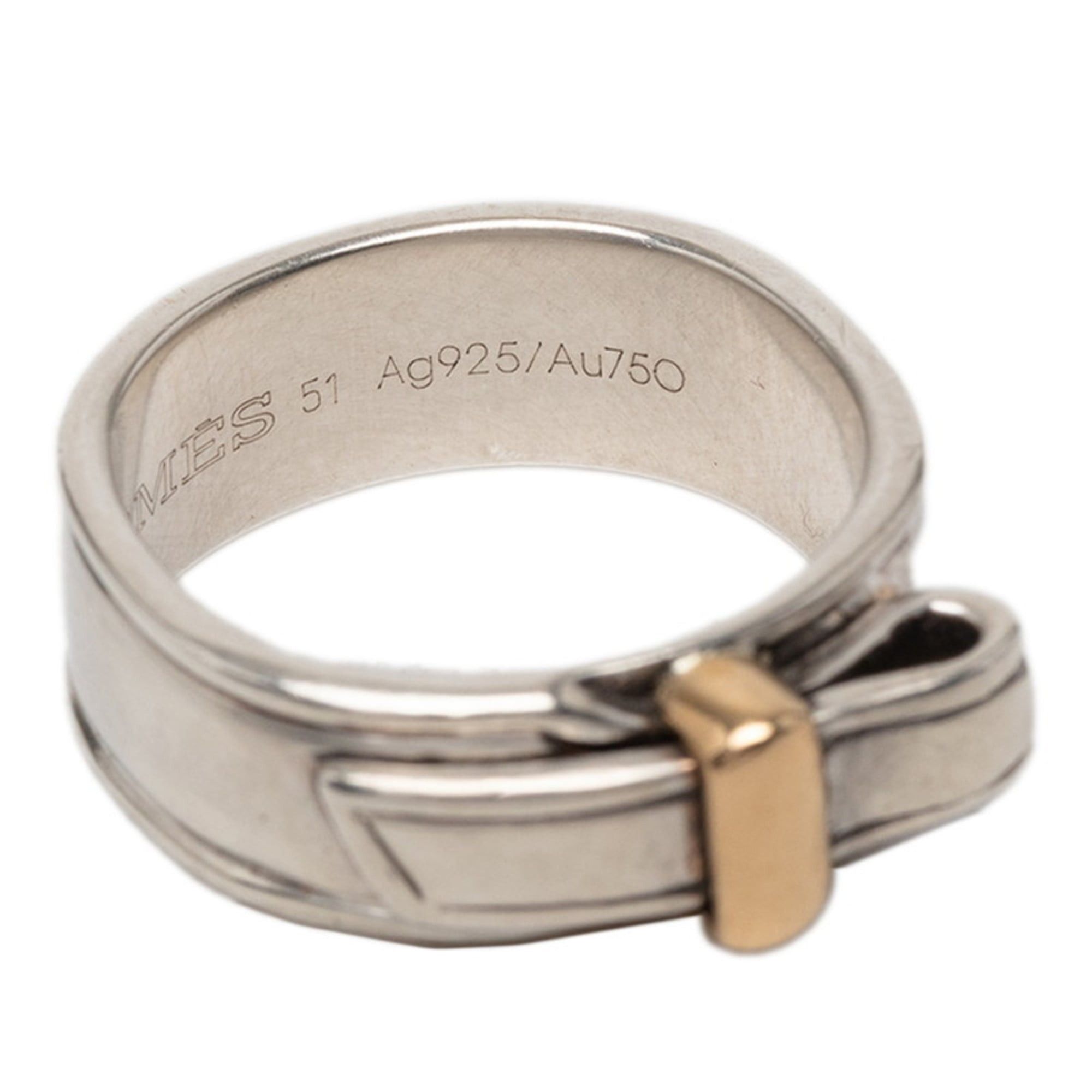 Hermes Hermes Artemis Ring #51 SV925 Silver Au750 Women's HERMES Size ONE SIZE - 5 Thumbnail