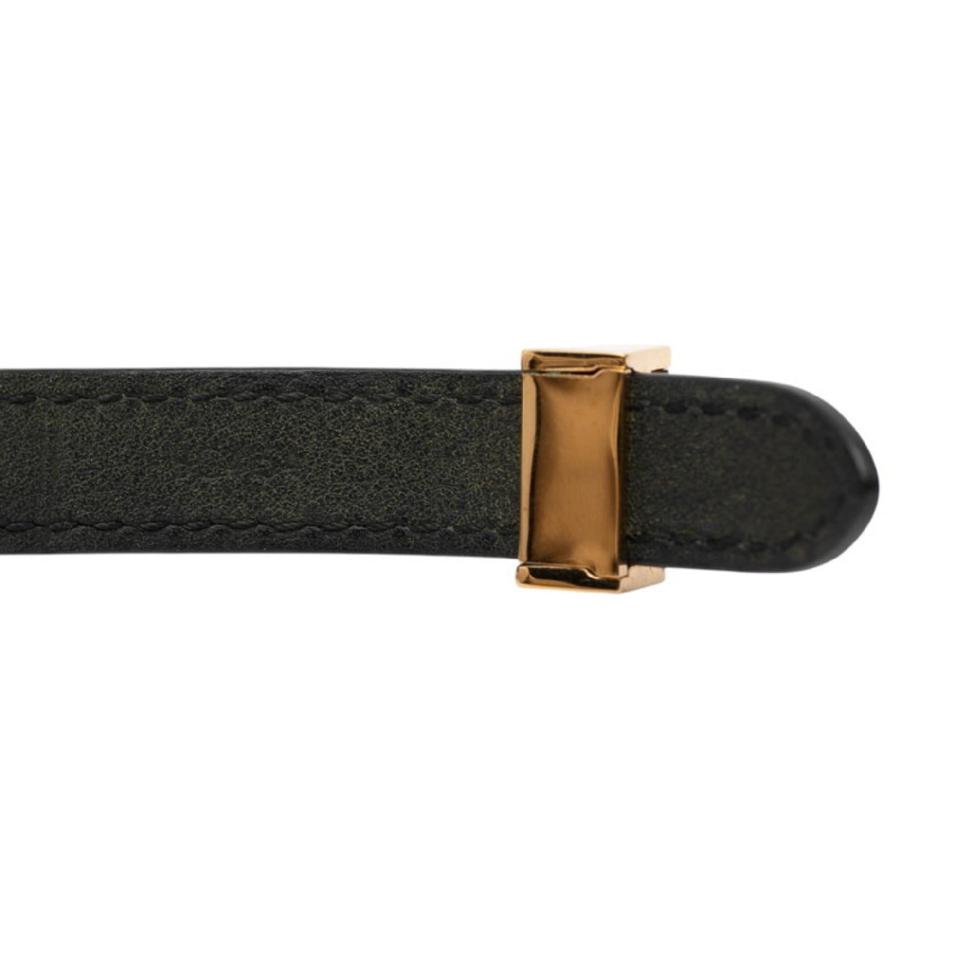 Louis Vuitton Louis Vuitton Boxed Bracelet, Size 17, M6033, Black Leather, Women's, LOUIS VUITTON Size ONE SIZE - 4 Thumbnail