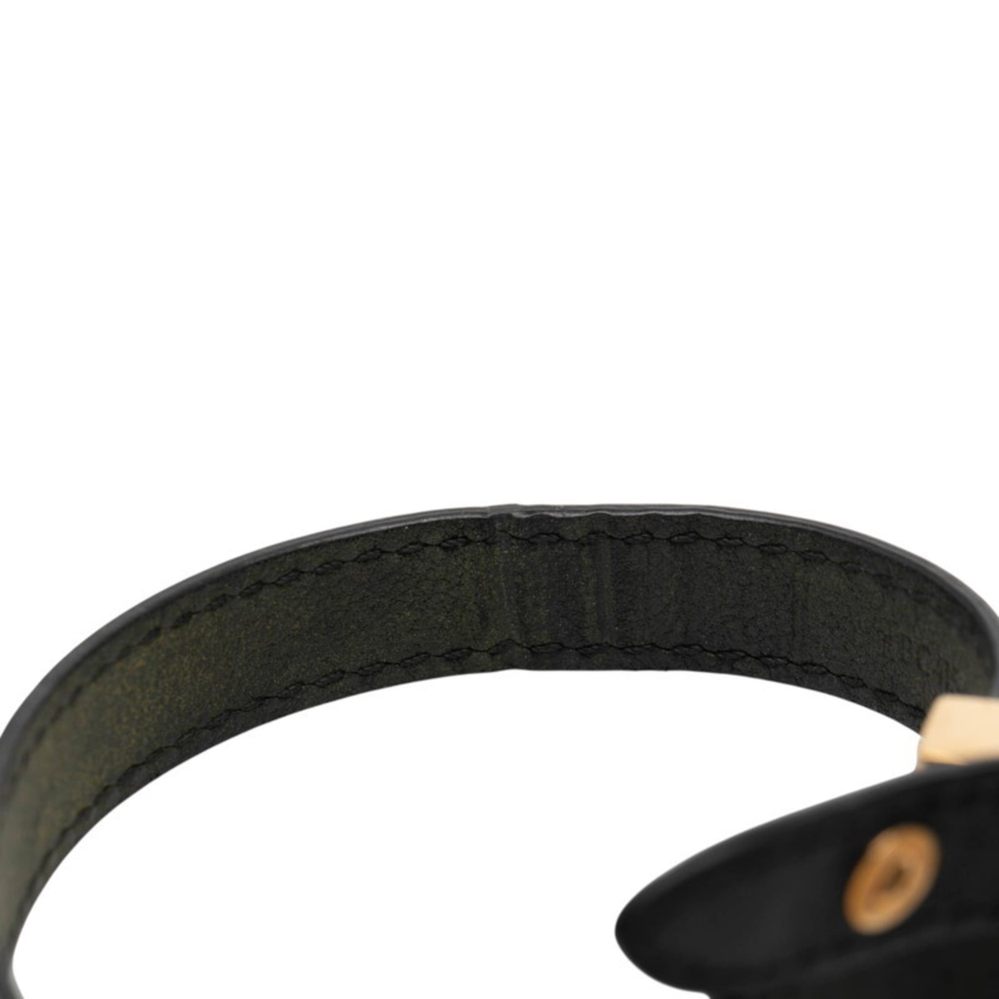 Louis Vuitton Louis Vuitton Boxed Bracelet, Size 17, M6033, Black Leather, Women's, LOUIS VUITTON Size ONE SIZE - 5 Thumbnail