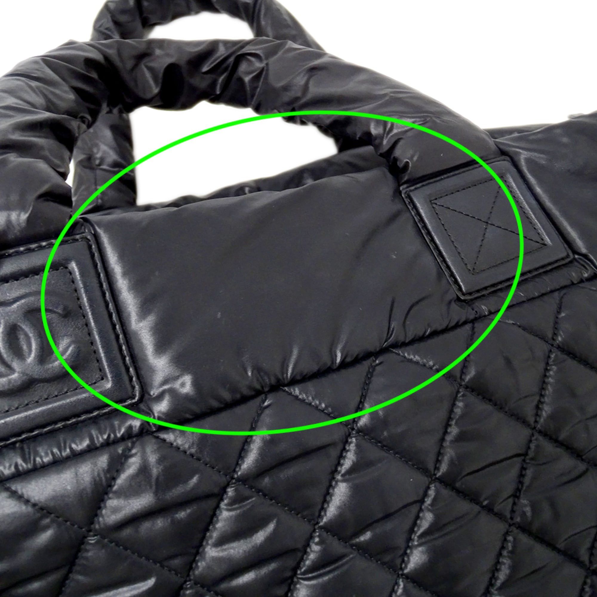 Chanel CHANEL Coco Cocoon Tote MM Handbag, Women's, Black Nylon Bag with Silver Hardware, A48611 Size ONE SIZE - 13 Thumbnail