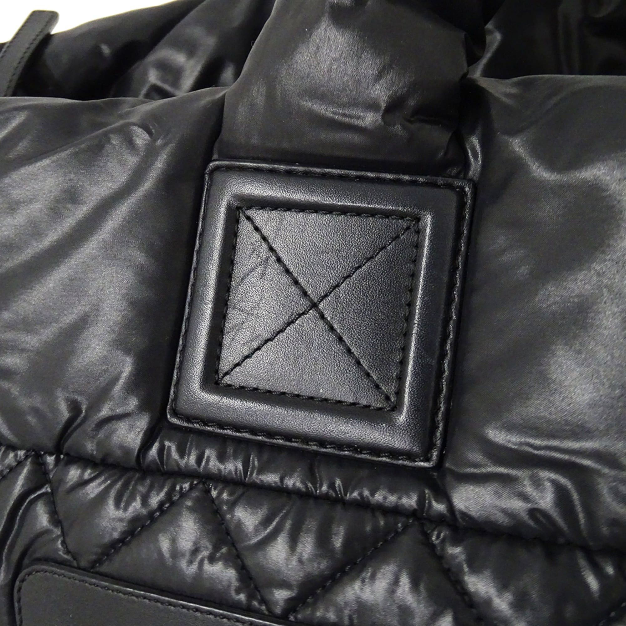 Chanel CHANEL Coco Cocoon Tote MM Handbag, Women's, Black Nylon Bag with Silver Hardware, A48611 Size ONE SIZE - 11 Thumbnail