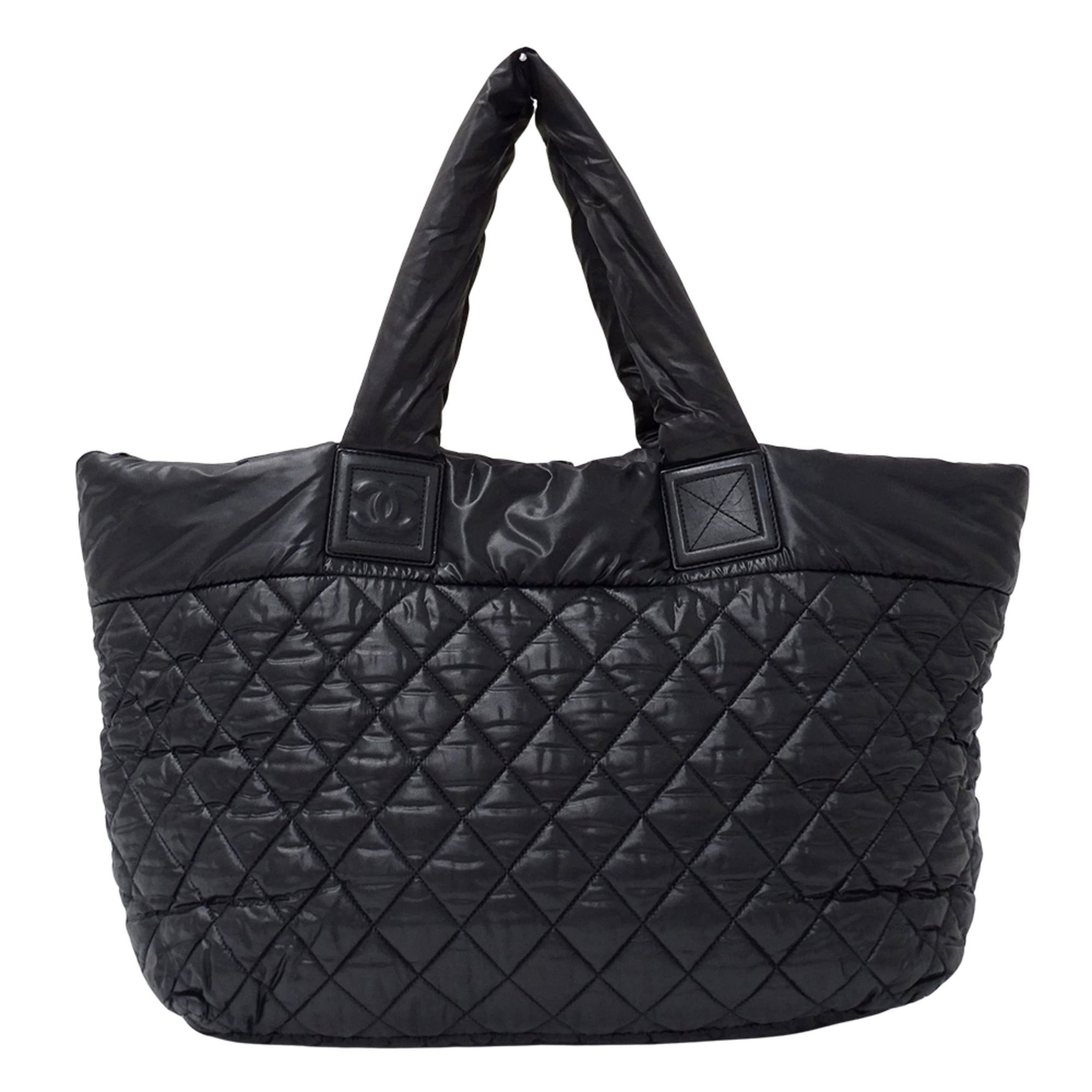 Chanel CHANEL Coco Cocoon Tote MM Handbag, Women's, Black Nylon Bag with Silver Hardware, A48611 Size ONE SIZE - 2 Thumbnail