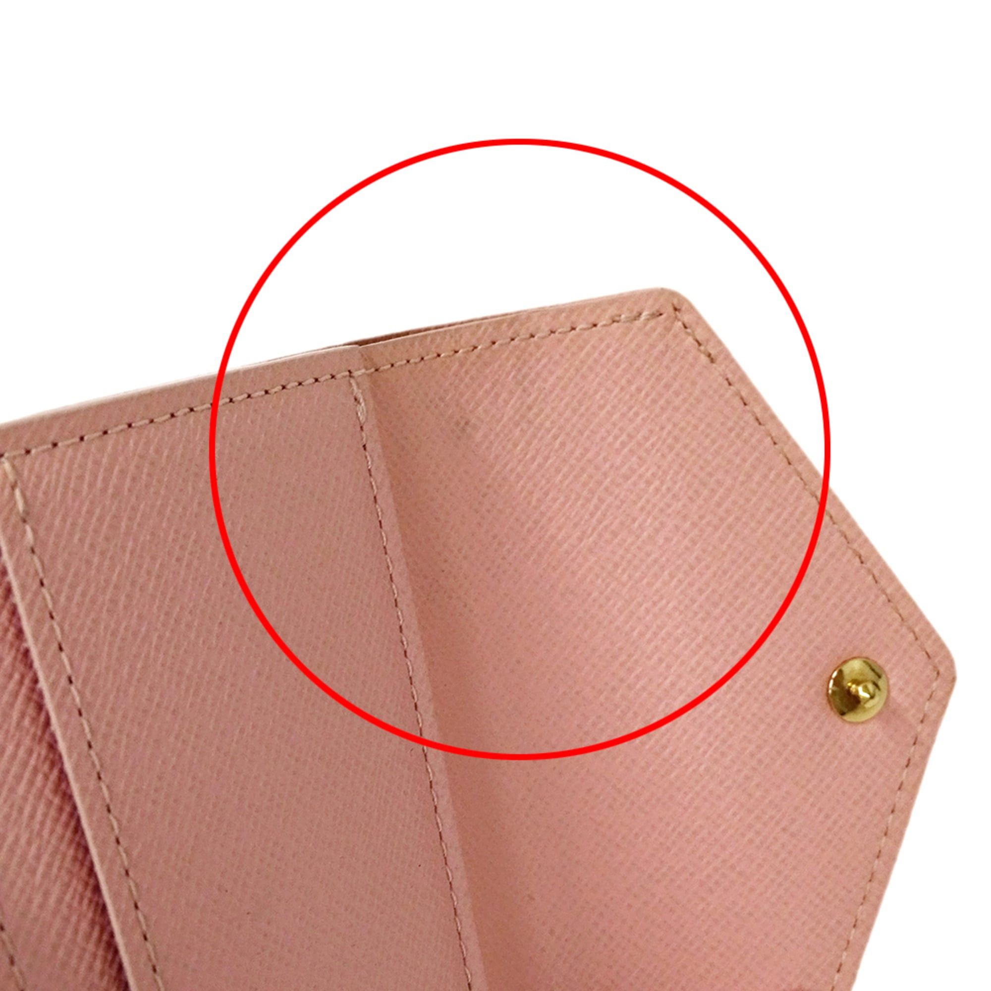Louis Vuitton Louis Vuitton Damier Azur Tri-fold Wallet for Women, Portefeuille Zoe Rose Ballerine N60168, Pink and White, Mini Size ONE SIZE - 7 Thumbnail