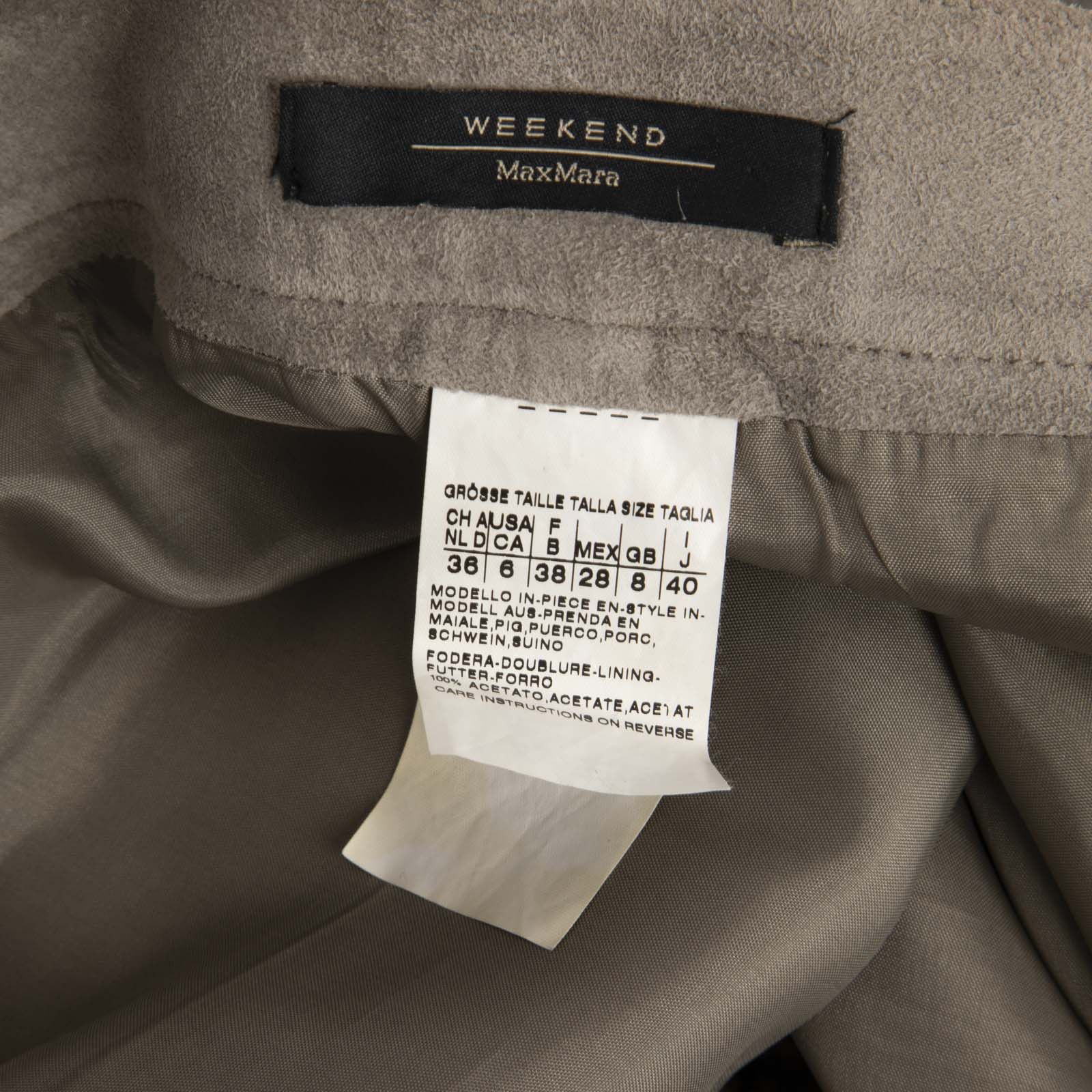 Max Mara Weekend Max Mara Grey Suede Belted Skirt Size 27" / US 4 / IT 40 - 8 Thumbnail