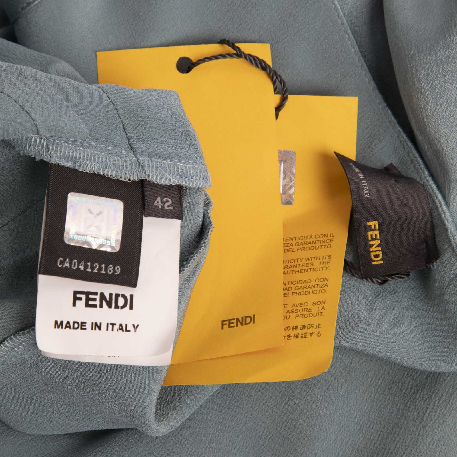 Fendi Blue Silk Asymmetric Dress Size M / US 6-8 / IT 42-44 - 5 Thumbnail