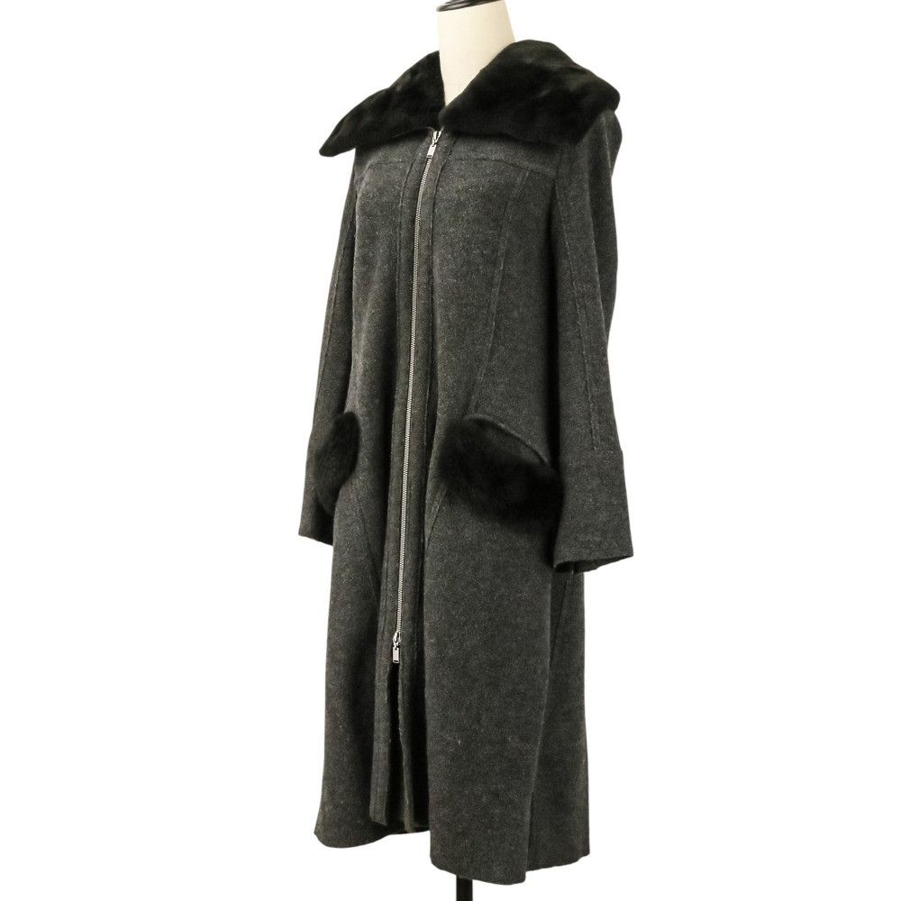 Other Other FOXEY Nutria Fur Wool Silk Cashmere Knit Long Coat Textile Outerwear 37782 DUTY FREE for USA Size ONE SIZE - 2 Thumbnail