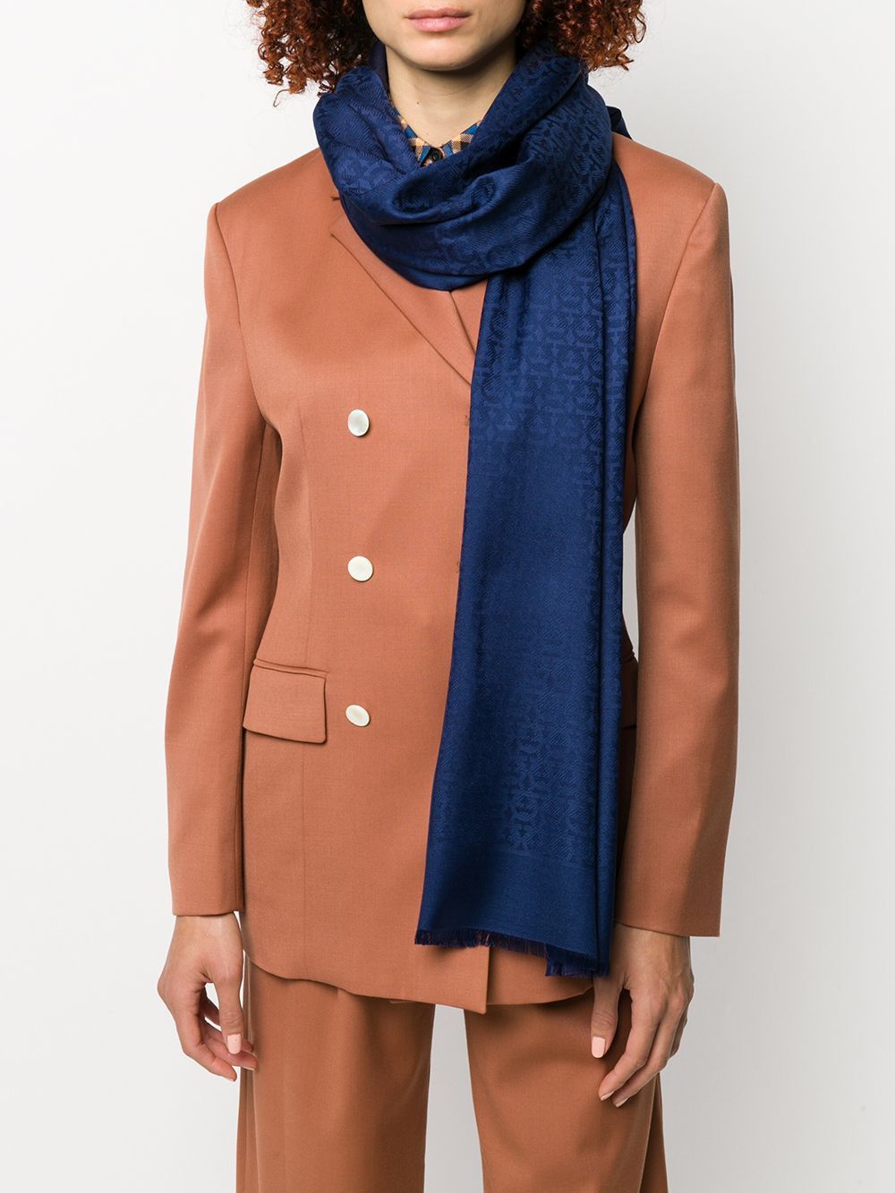 Salvatore Ferragamo GANCINI SILK AND WOOL STOLE Size ONE SIZE - 3 Thumbnail