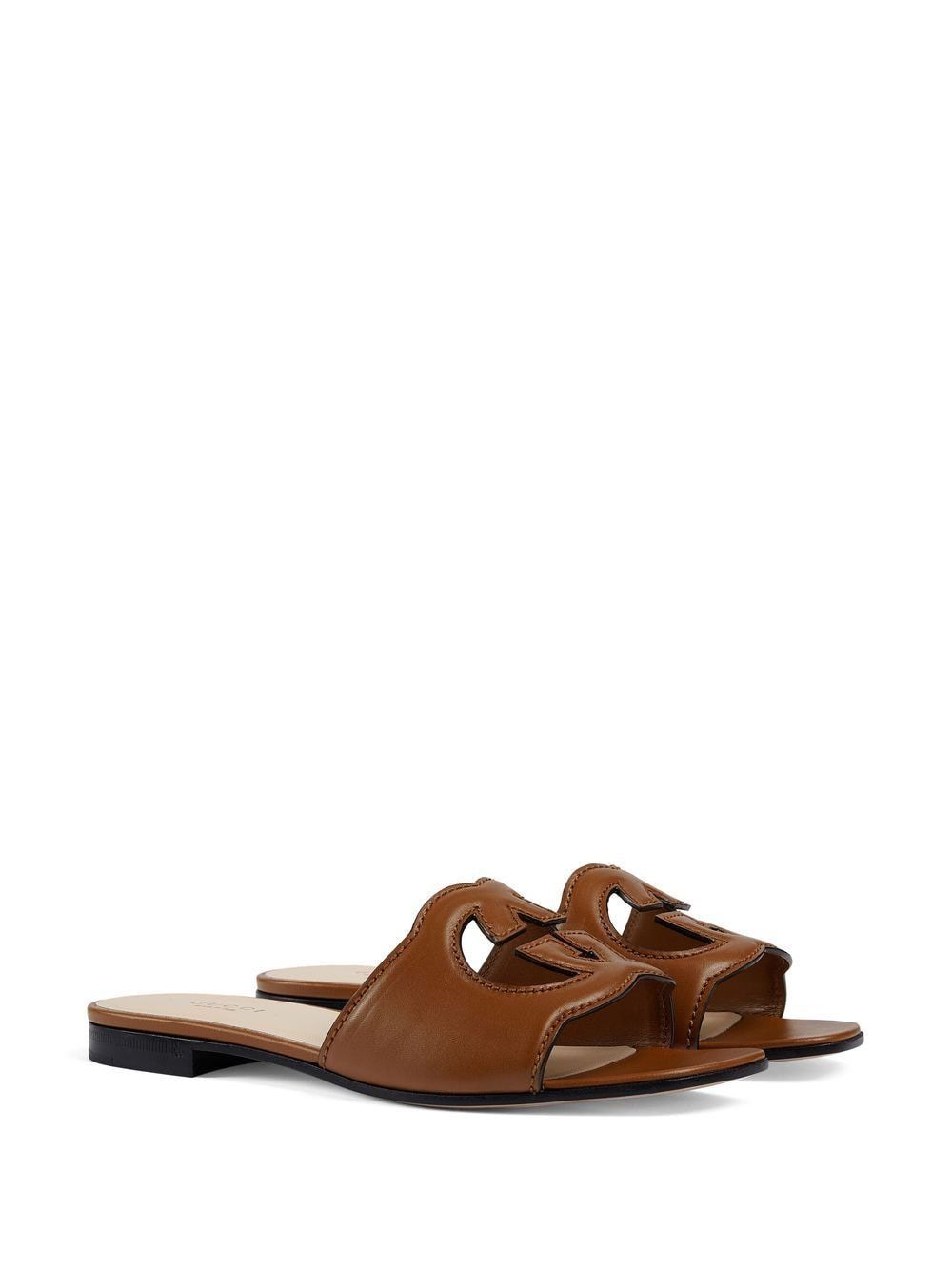 Gucci GUCCI CUT LEATHER FLAT SANDALS Size US 9.5 / IT 39.5 - 5 Thumbnail