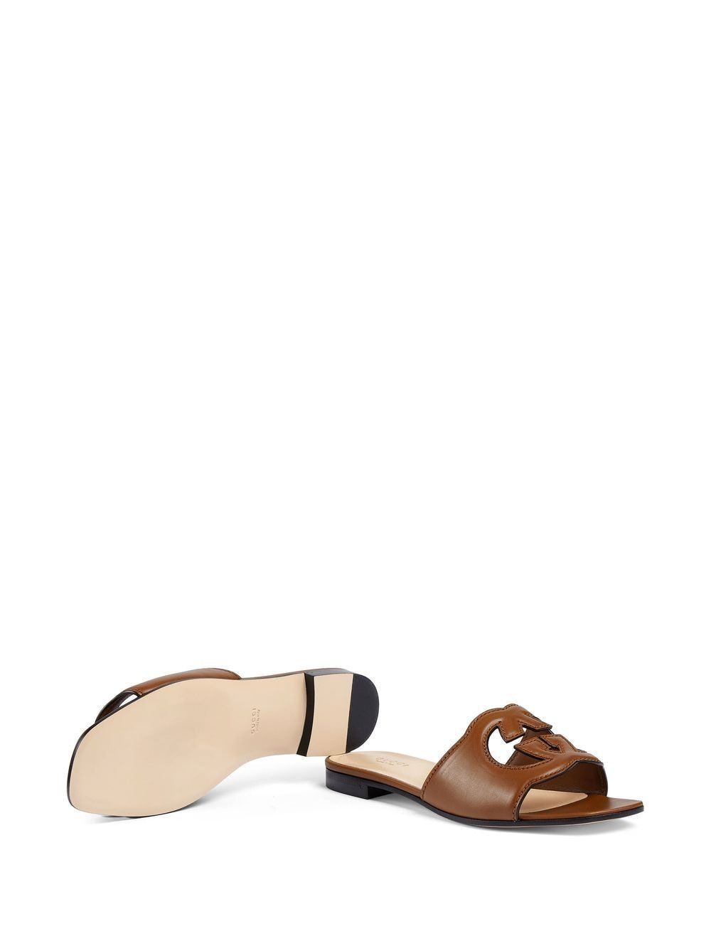 Gucci GUCCI CUT LEATHER FLAT SANDALS Size US 10.5 / IT 40.5 - 3 Thumbnail