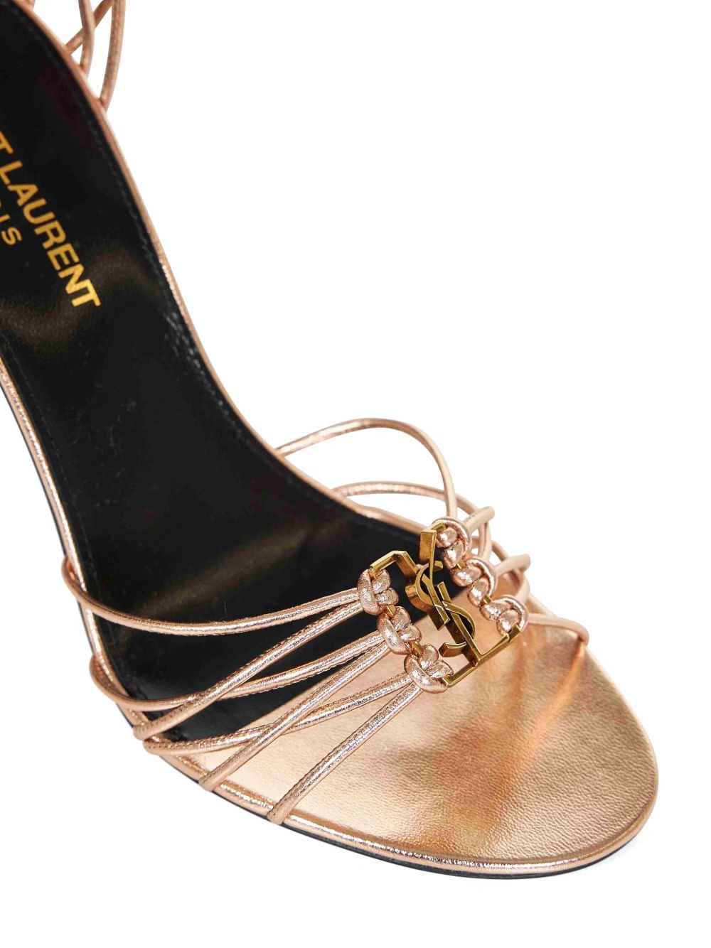 Saint Laurent Paris BABYLONE LAMINATED LEATHER SANDALS Size US 11 / IT 41 - 4 Thumbnail