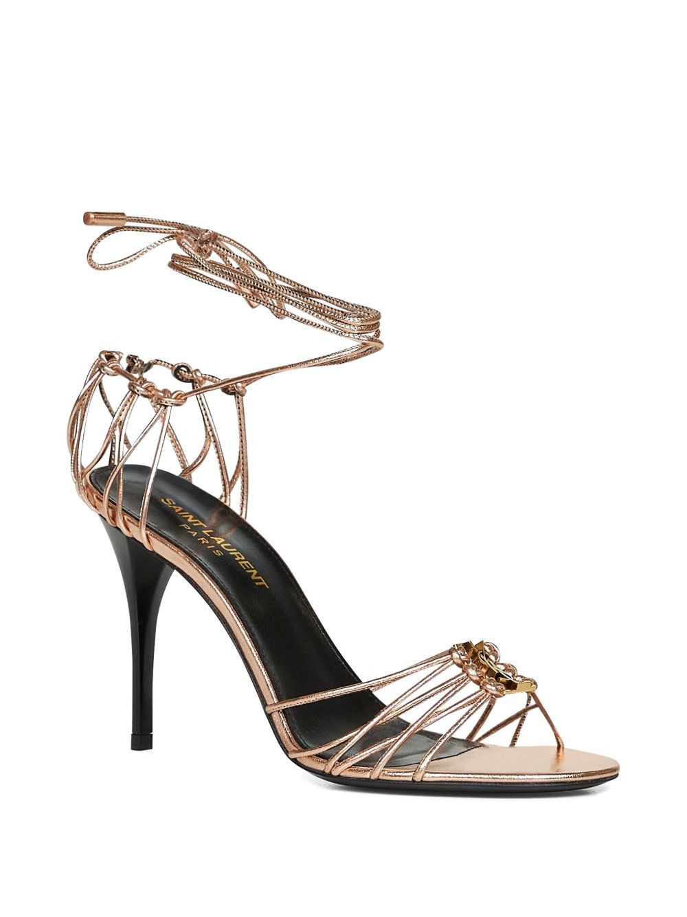 Saint Laurent Paris BABYLONE LAMINATED LEATHER SANDALS Size US 11 / IT 41 - 2 Thumbnail