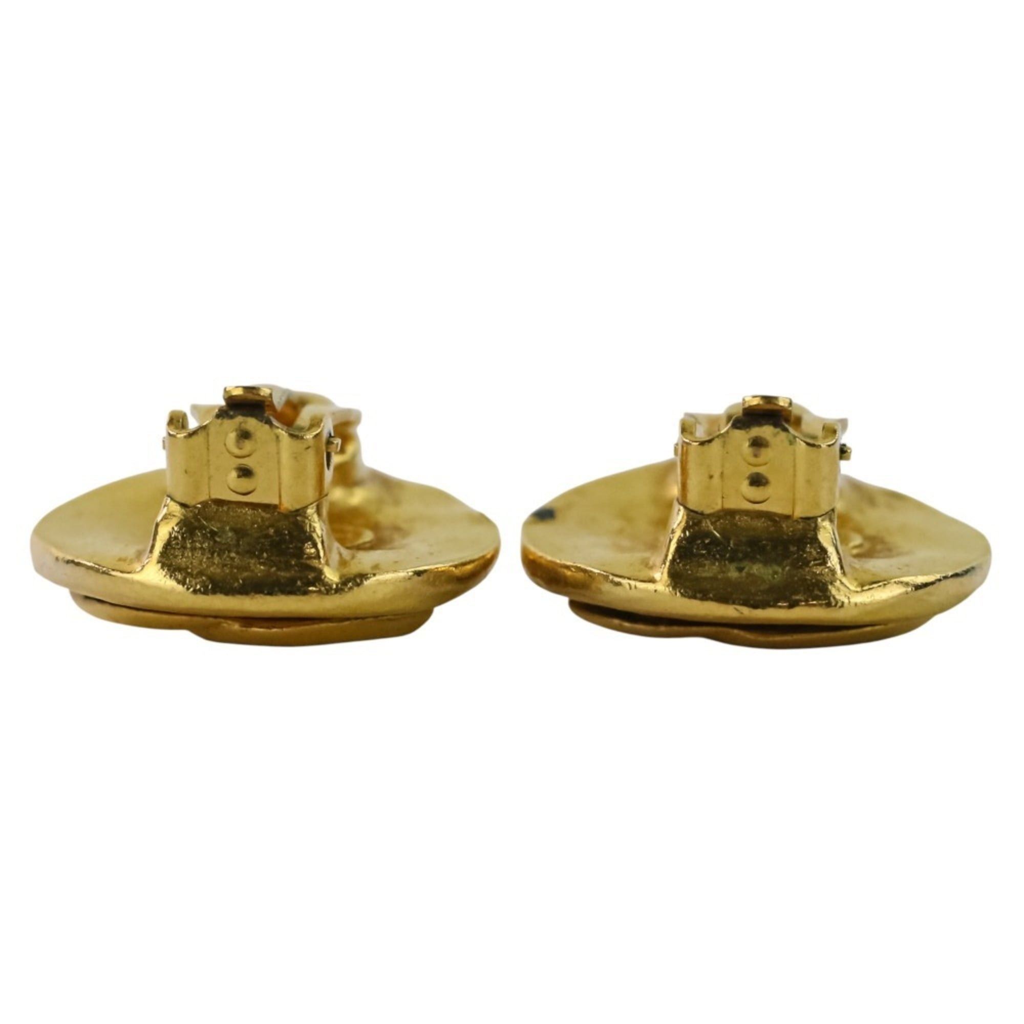 Chanel 96P CHANEL Coco Mark Circle Earrings, Gold, Women's Size ONE SIZE - 7 Thumbnail