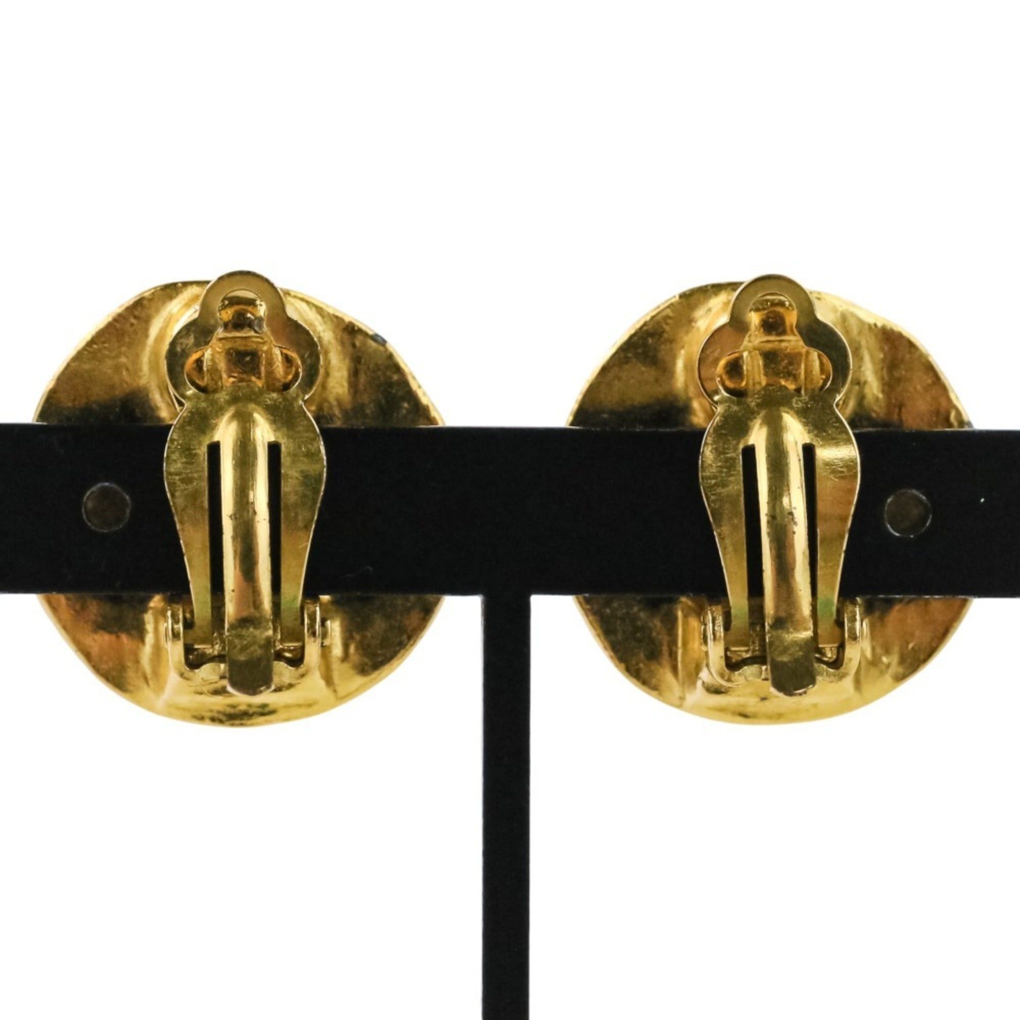 Chanel 96P CHANEL Coco Mark Circle Earrings, Gold, Women's Size ONE SIZE - 2 Thumbnail