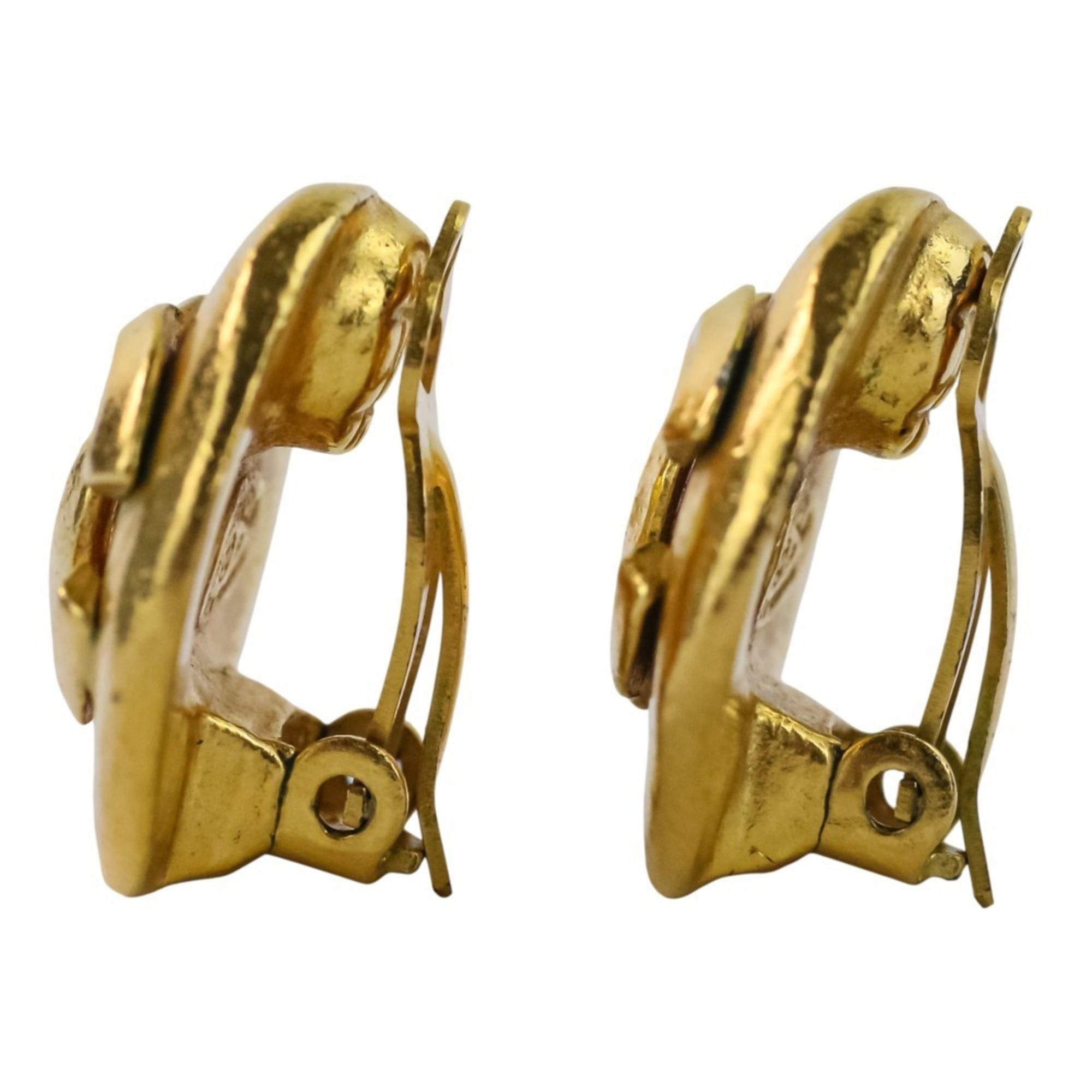 Chanel 96P CHANEL Coco Mark Circle Earrings, Gold, Women's Size ONE SIZE - 4 Thumbnail