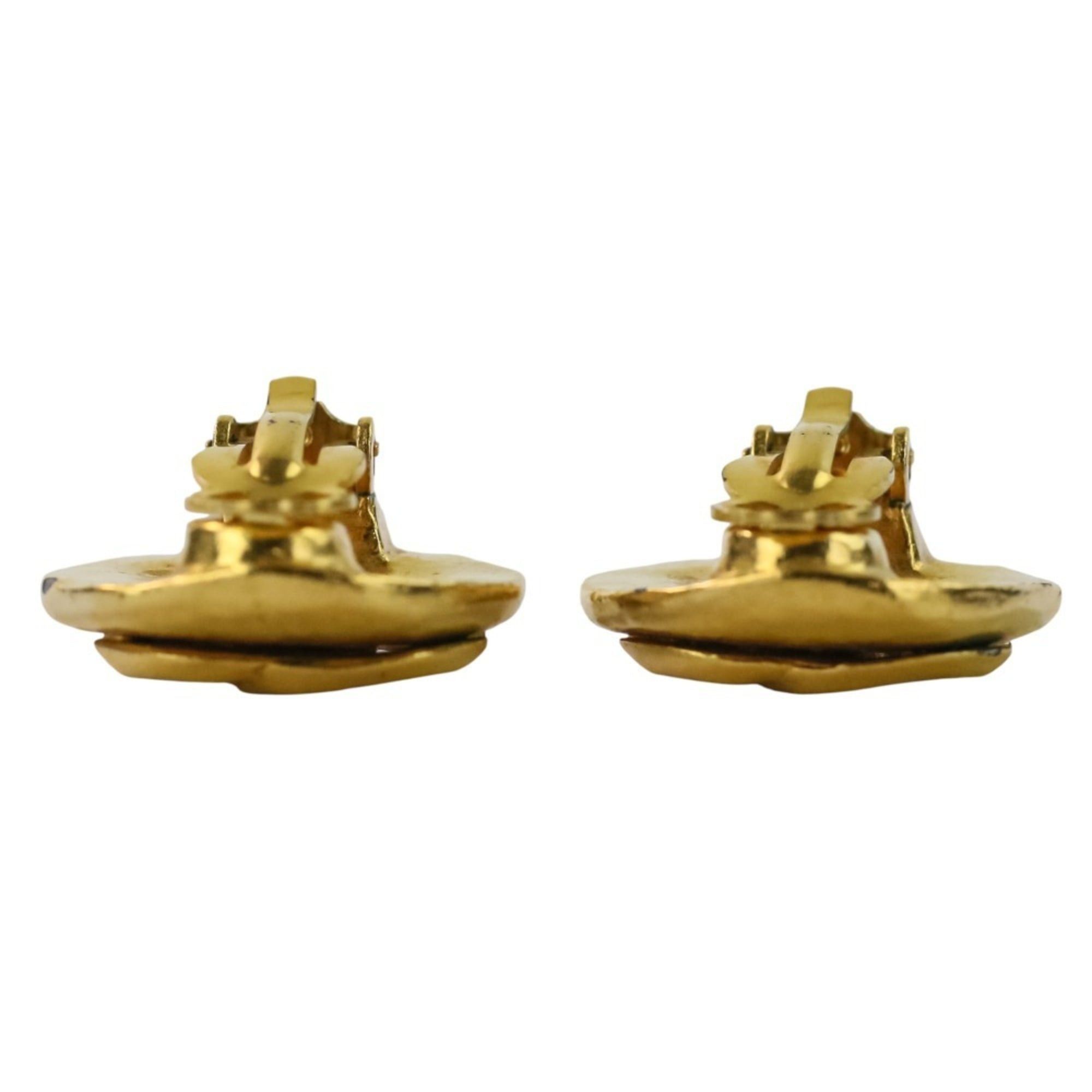 Chanel 96P CHANEL Coco Mark Circle Earrings, Gold, Women's Size ONE SIZE - 6 Thumbnail