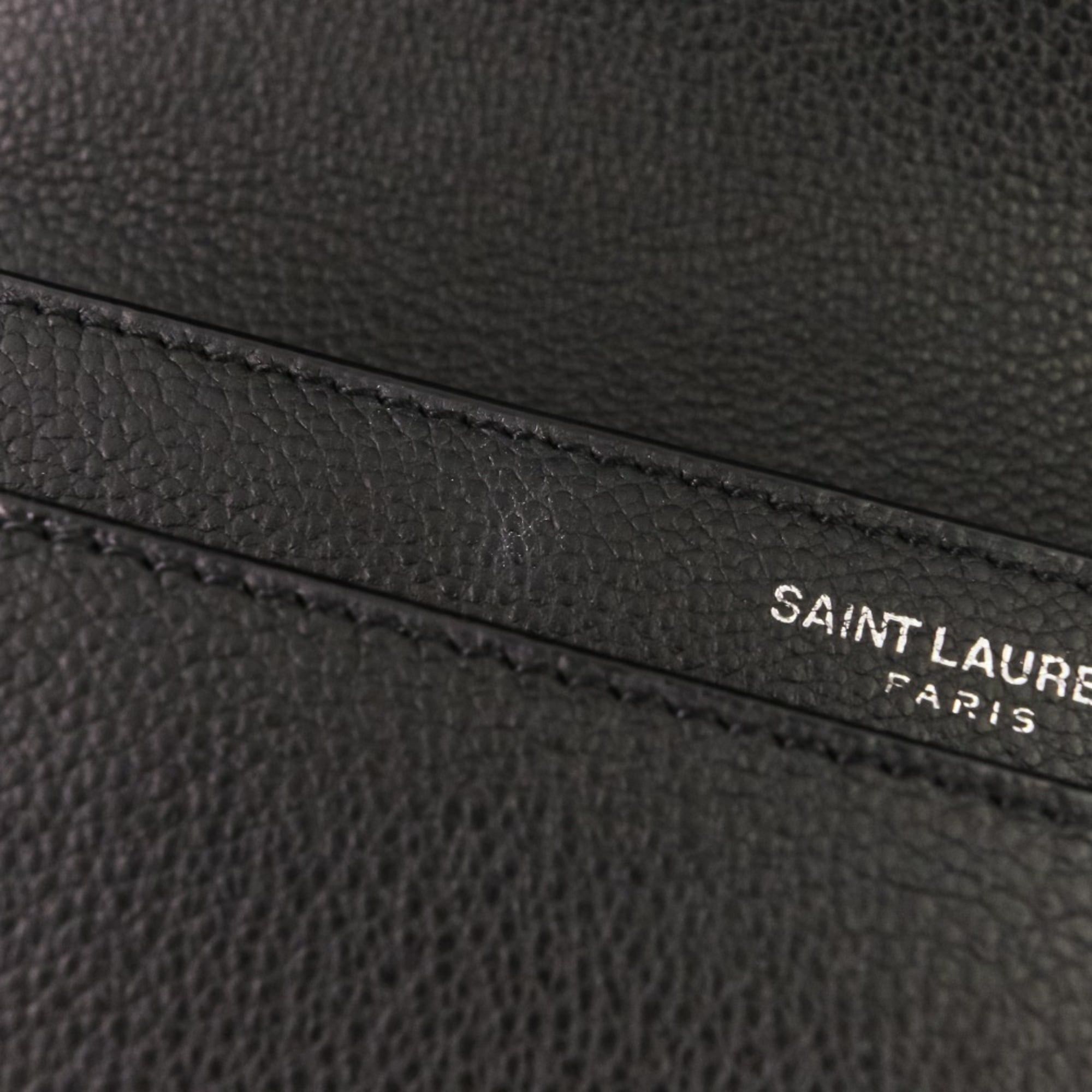 Yves Saint Laurent Yves Saint Laurent SAINT LAURENT PARIS Sunset Cassandra Flap Leather Shoulder Bag in Black for Women Size ONE SIZE - 10 Thumbnail