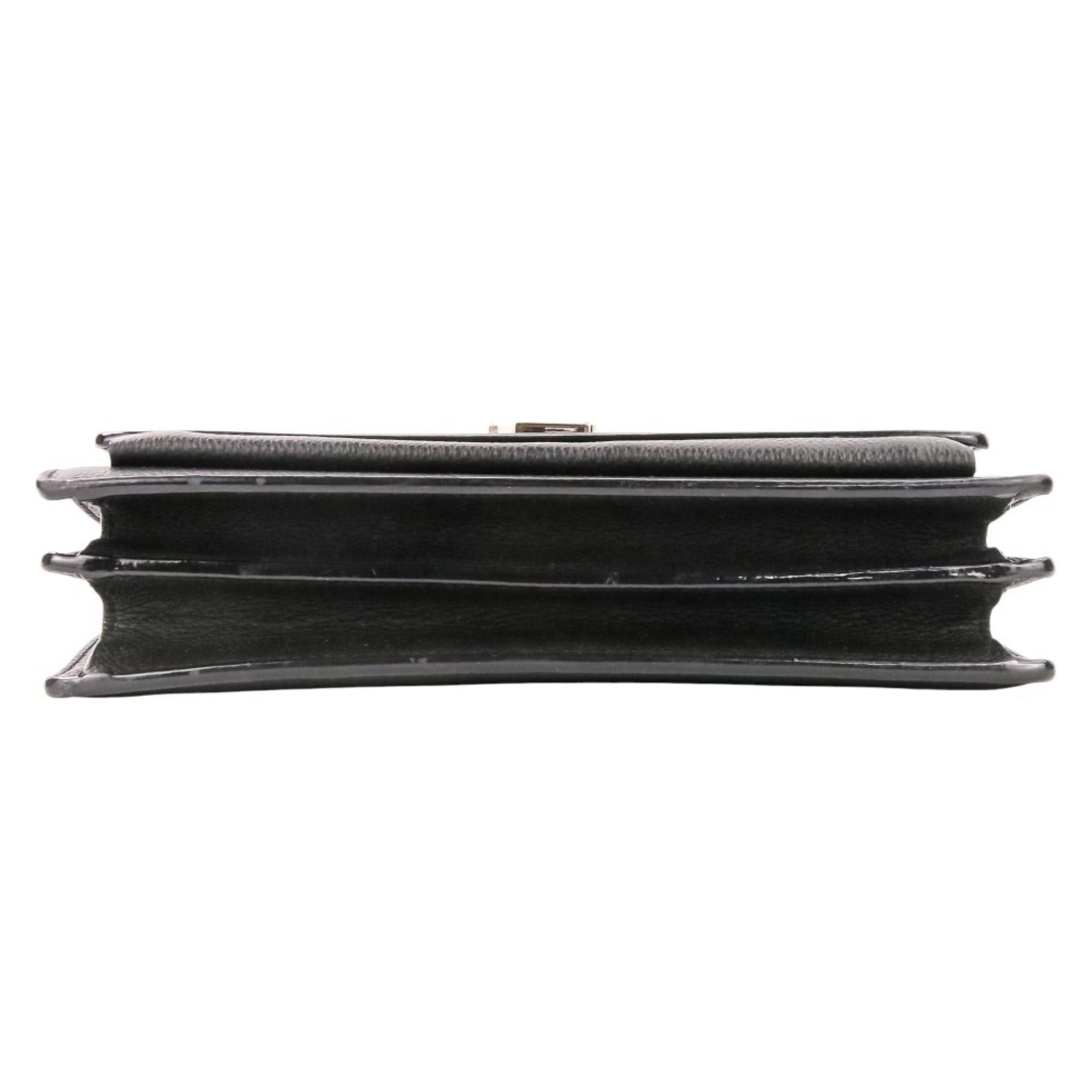 Yves Saint Laurent Yves Saint Laurent SAINT LAURENT PARIS Sunset Cassandra Flap Leather Shoulder Bag in Black for Women Size ONE SIZE - 4 Thumbnail