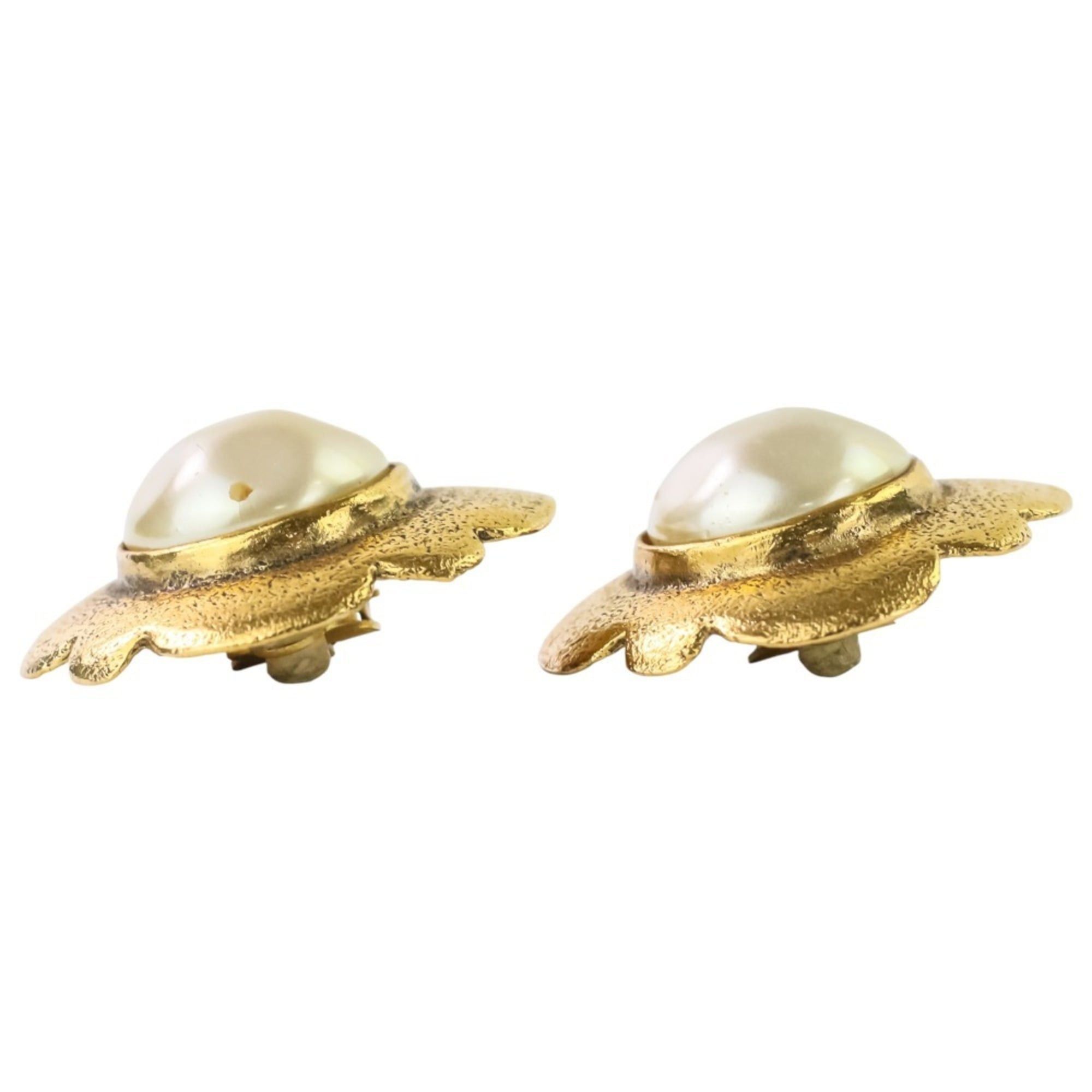 Chanel CHANEL Vintage Faux Pearl Earrings, Gold, Women's Size ONE SIZE - 4 Thumbnail
