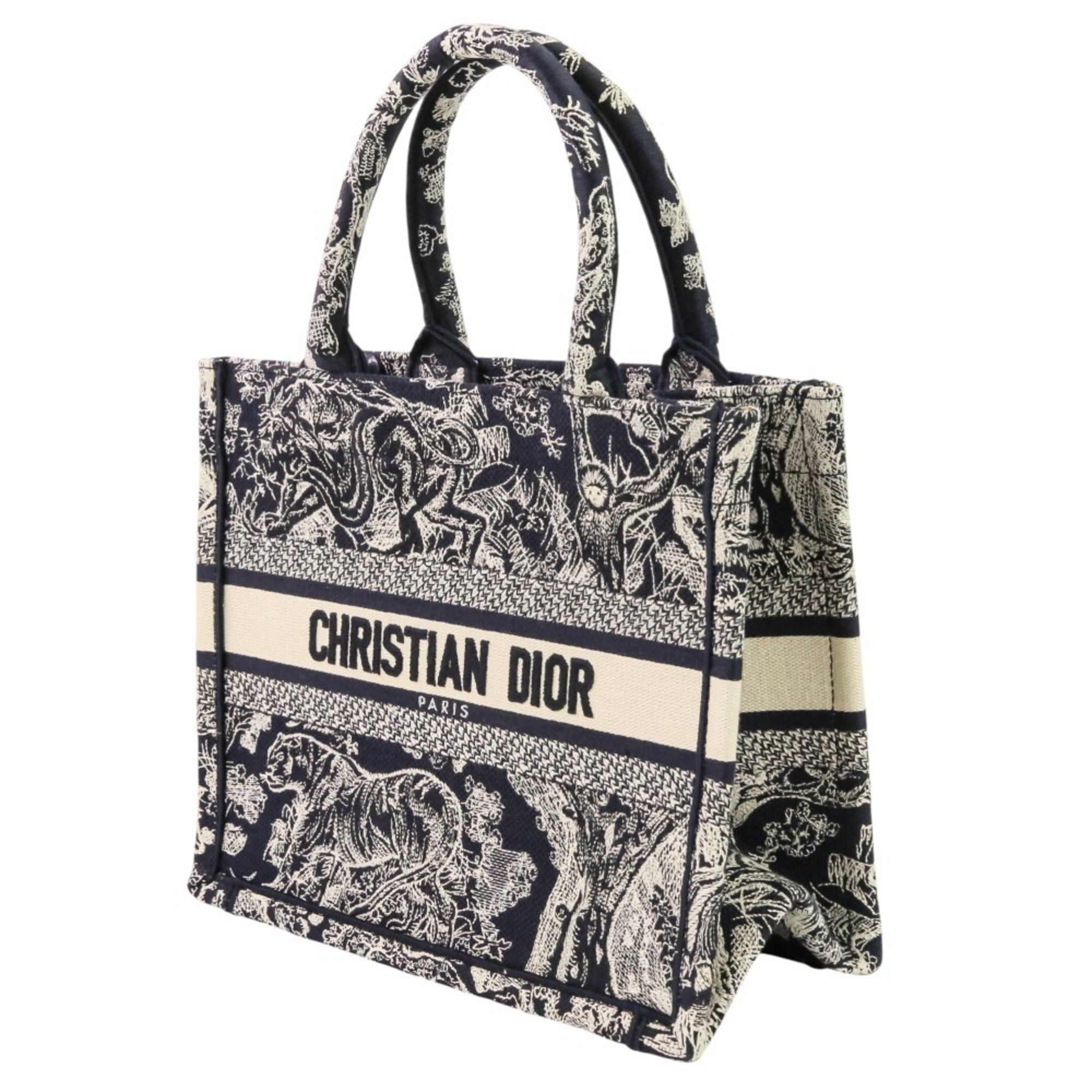 Dior Christian Dior Toile de Jouy Book Tote Canvas Embroidered Handbag Small 50-MA-1221 Navy Women's Size ONE SIZE - 2 Thumbnail