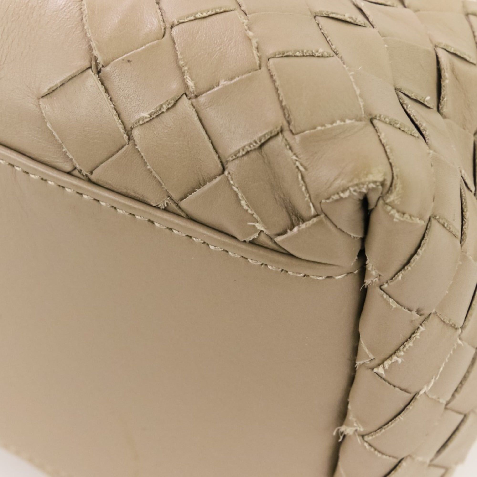 Bottega Veneta BOTTEGA VENETA Side Intrecciato Leather Tote Bag in Greige for Men and Women Size ONE SIZE - 13 Thumbnail