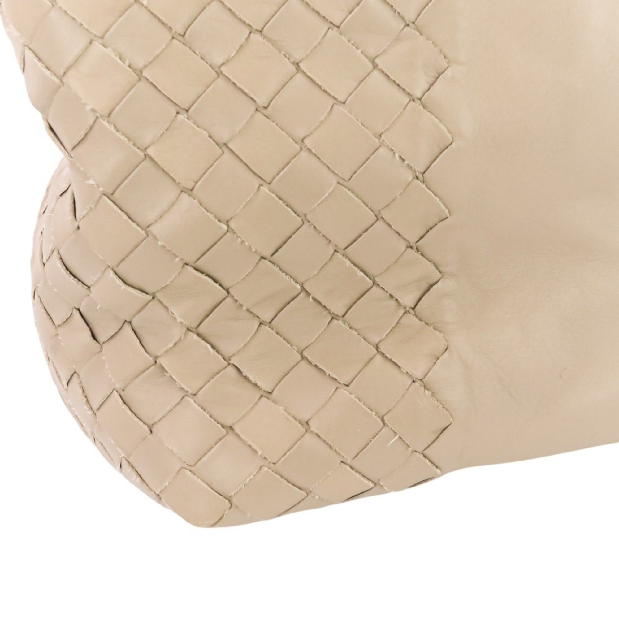 Bottega Veneta BOTTEGA VENETA Side Intrecciato Leather Tote Bag in Greige for Men and Women Size ONE SIZE - 14 Thumbnail
