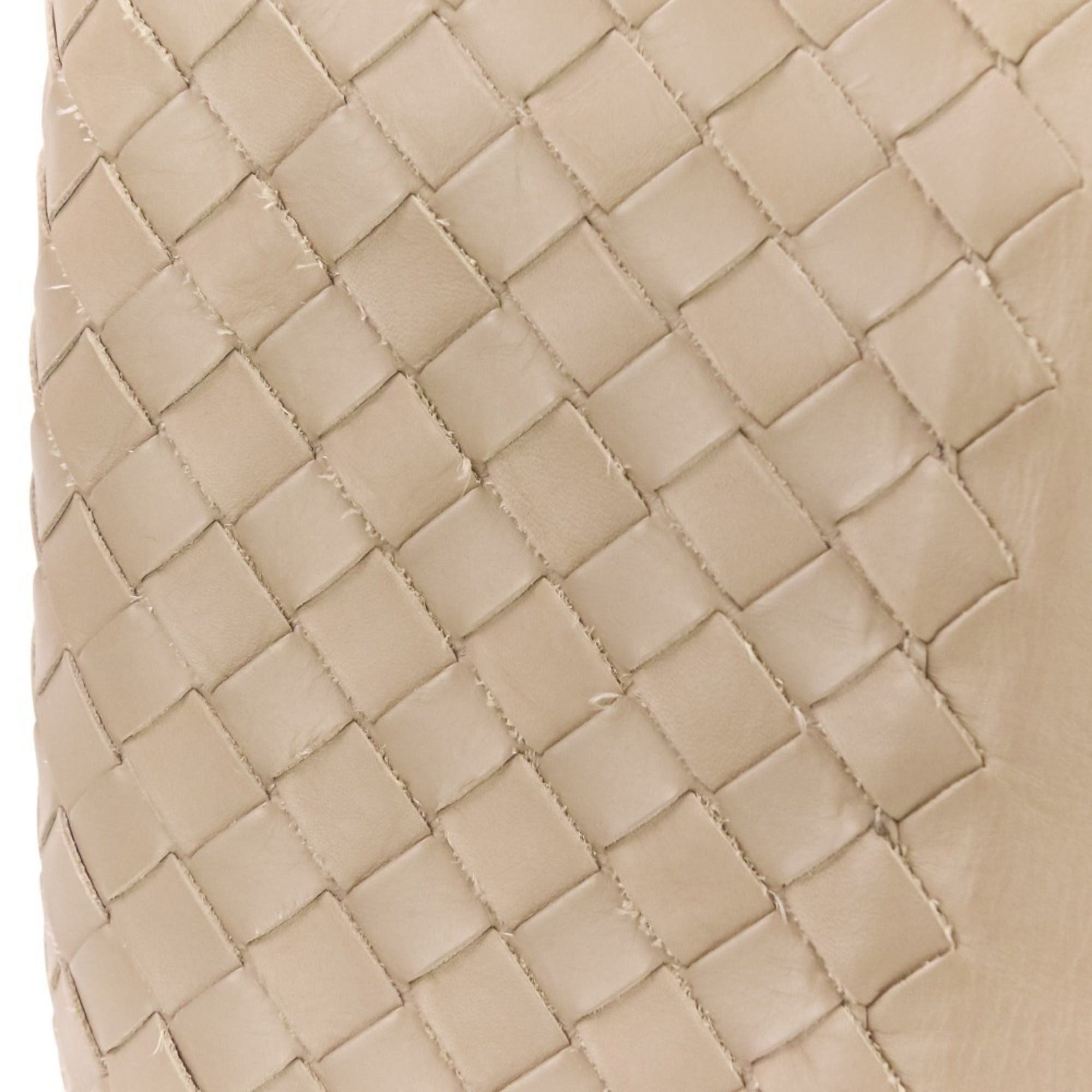 Bottega Veneta BOTTEGA VENETA Side Intrecciato Leather Tote Bag in Greige for Men and Women Size ONE SIZE - 10 Thumbnail