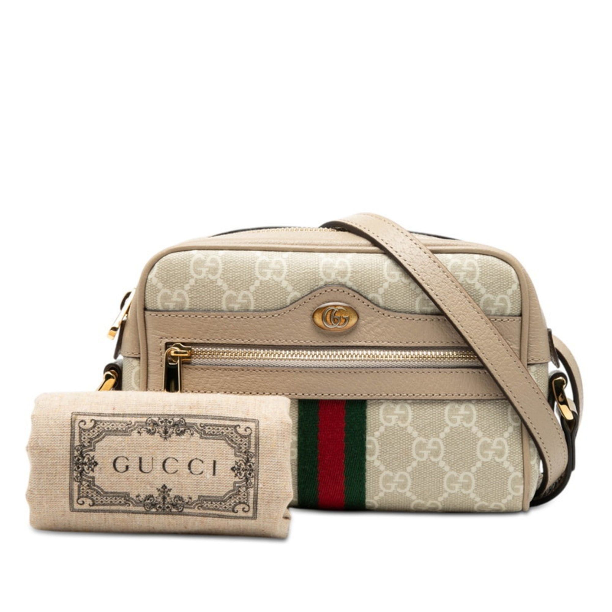 Gucci Gucci Ophidia GG Supreme Crossbody Shoulder Bag/Mini Bag 517350 Beige Leather Women's GUCCI Size ONE SIZE - 7 Thumbnail