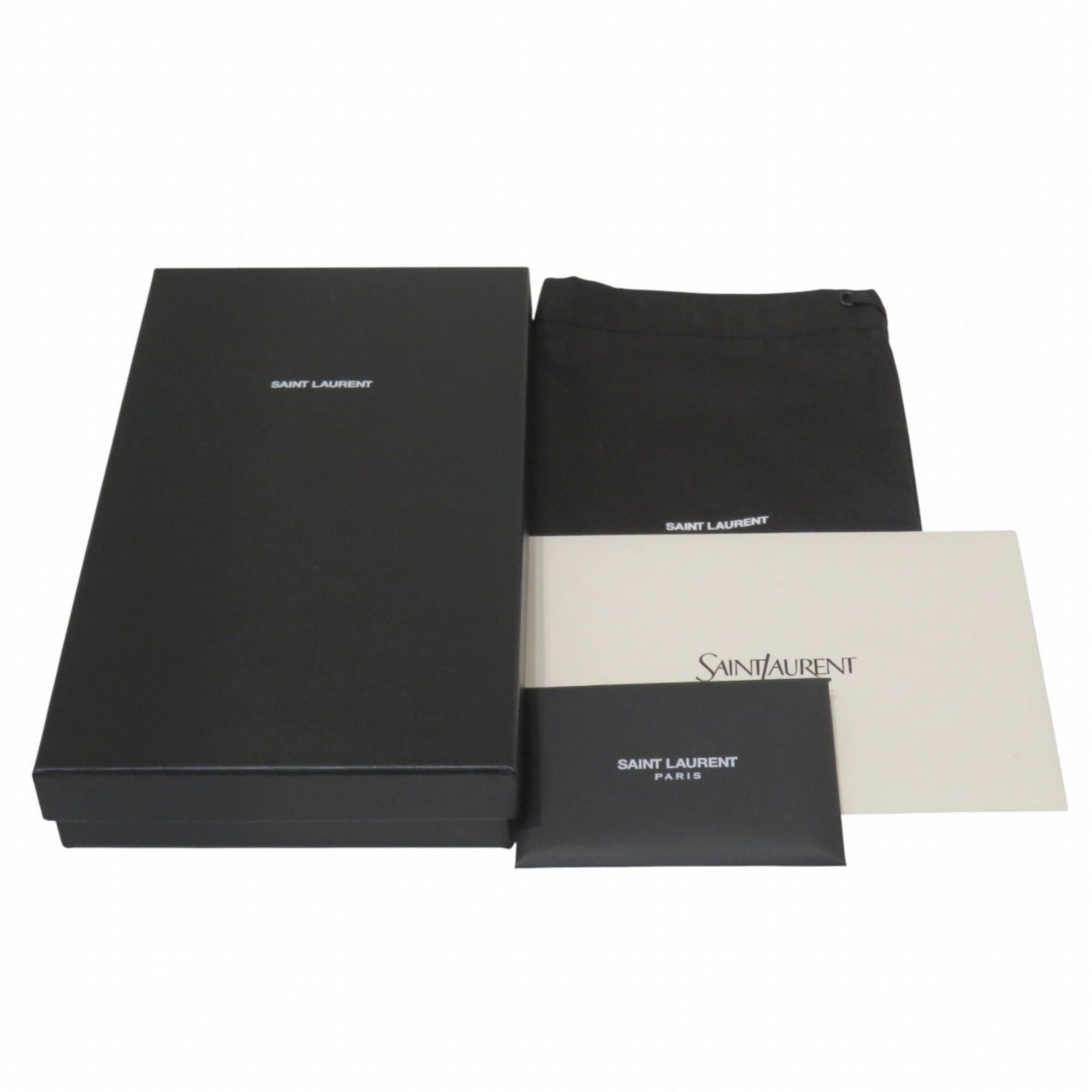 Yves Saint Laurent Yves Saint Laurent Monogram Leather Long Wallet with V-Stitching and Zip-Around Design (358094) - Free Shipping Size ONE SIZE - 5 Thumbnail